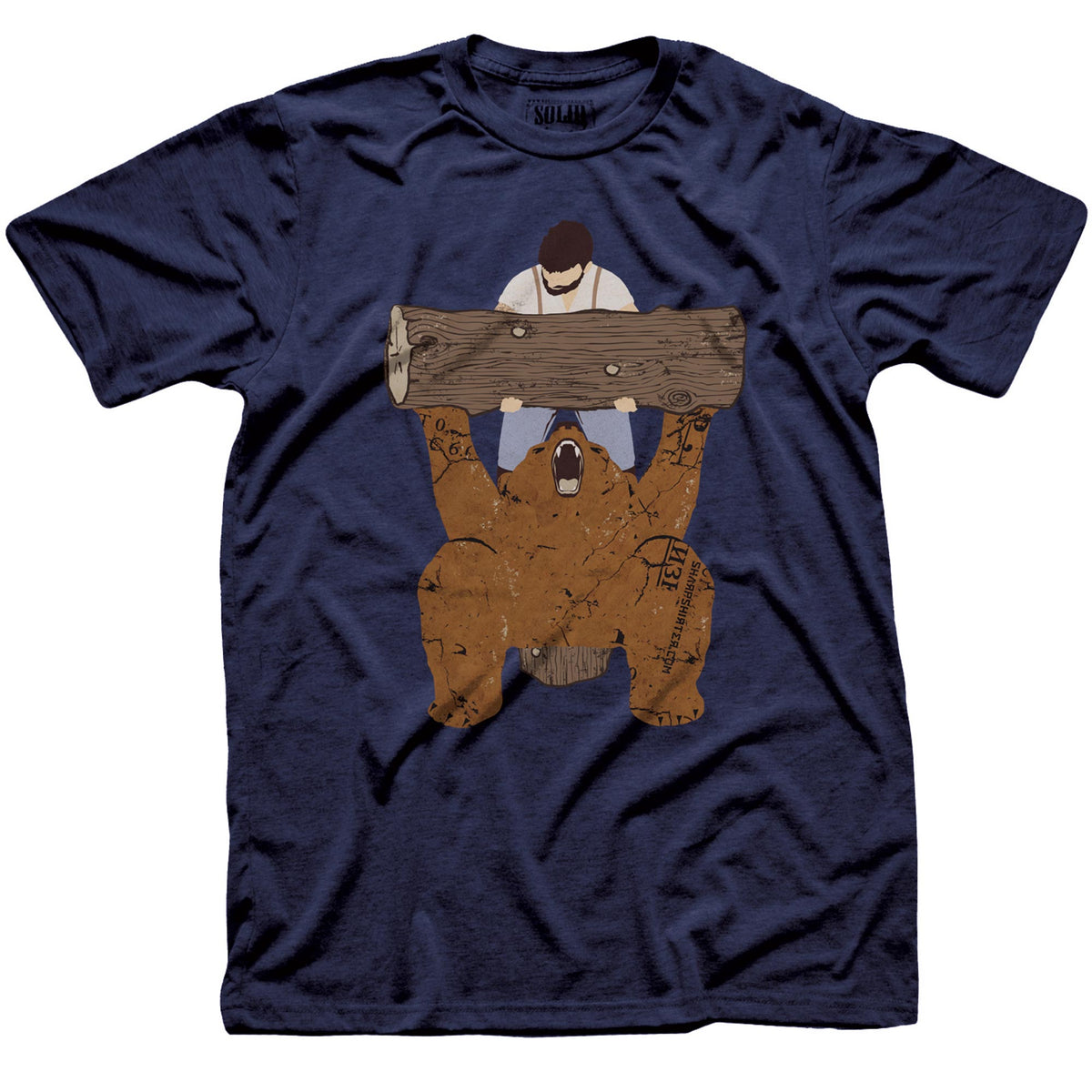 Men&#39;s Bear-Spotting Funny Graphic T-Shirt | Cool Animal Gym  Tee | Solid Threads