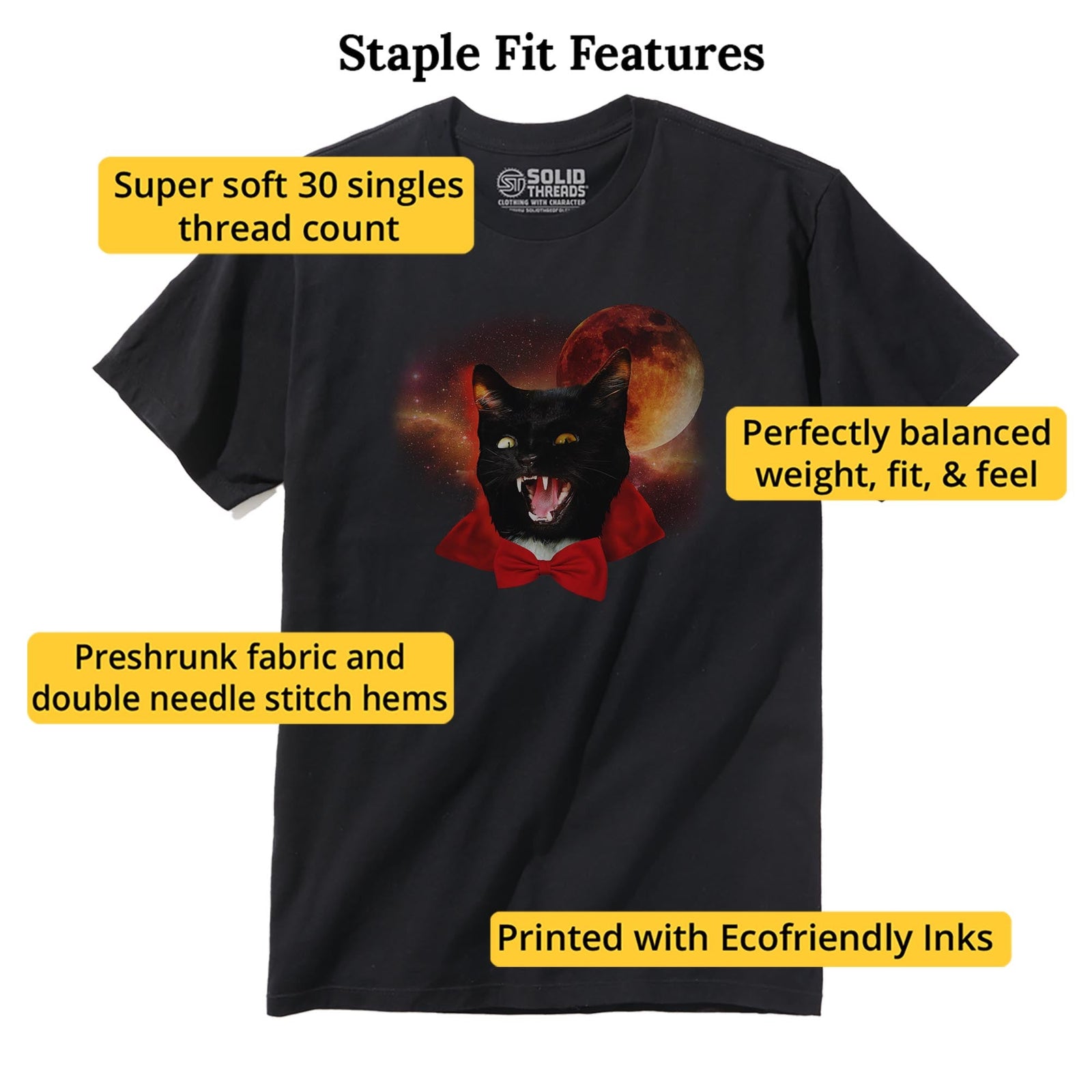 Catula Funny Staple T-shirt in Black - Fit Attributes
