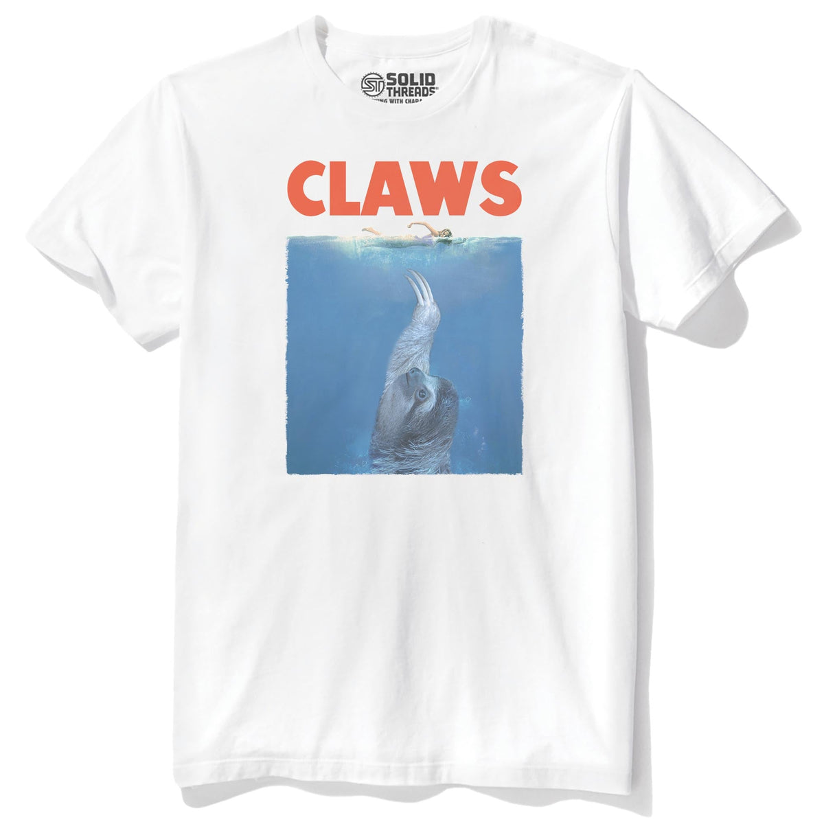 Claws Funny Staple T-shirt in White - Front View