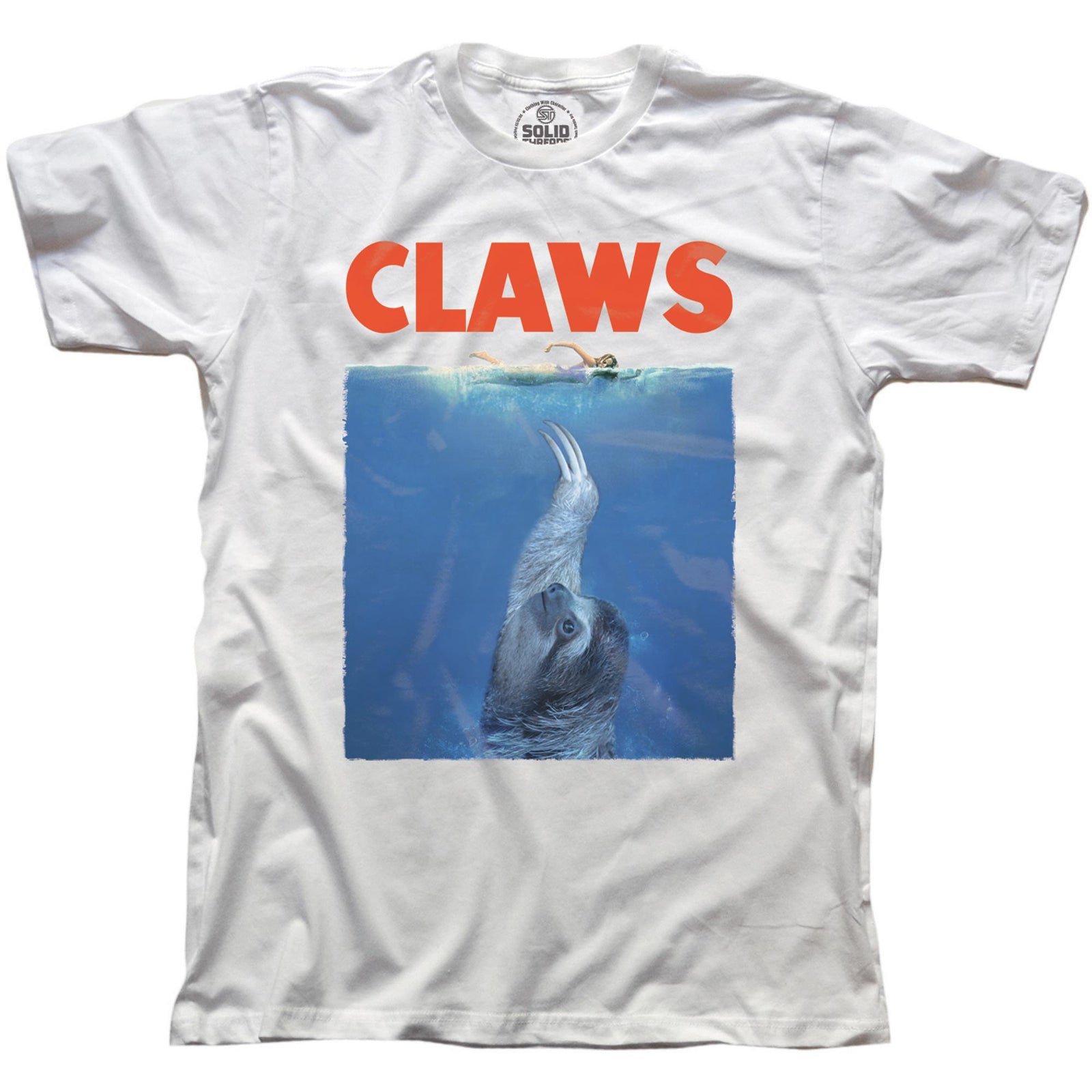 Men's Claws Funny Graphic T-Shirt | Cool Jaws Sloth  Tee | Solid Threads