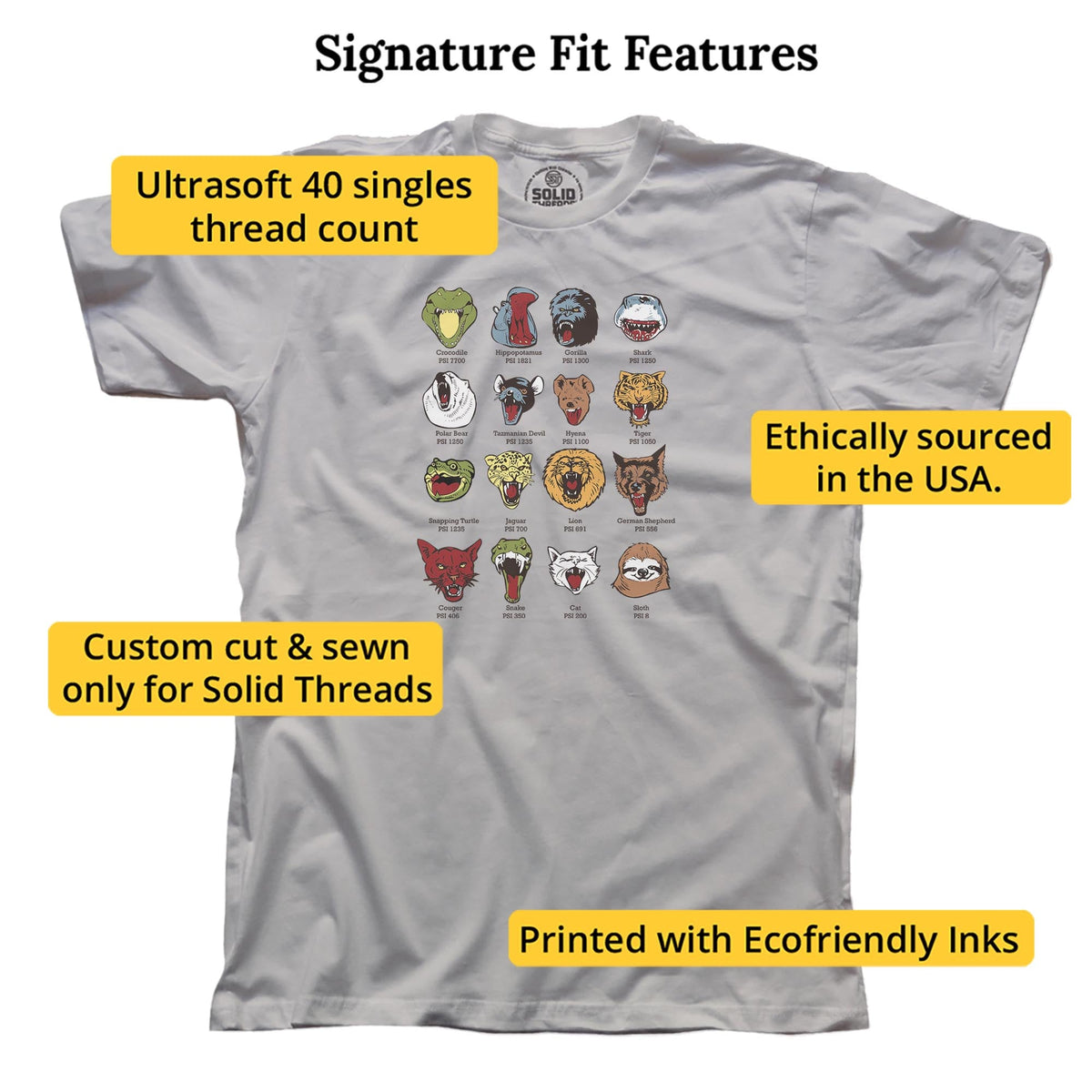 Know Your Chomps Cool Signature T-shirt in Silver - Fit Attributes