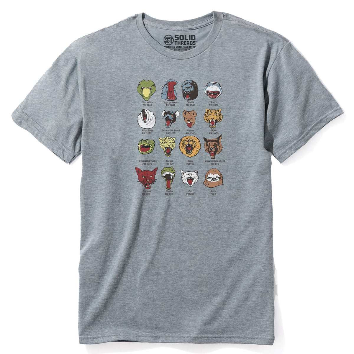 Know Your Chomps Cool Staple T-shirt in Ash Heather - Front View