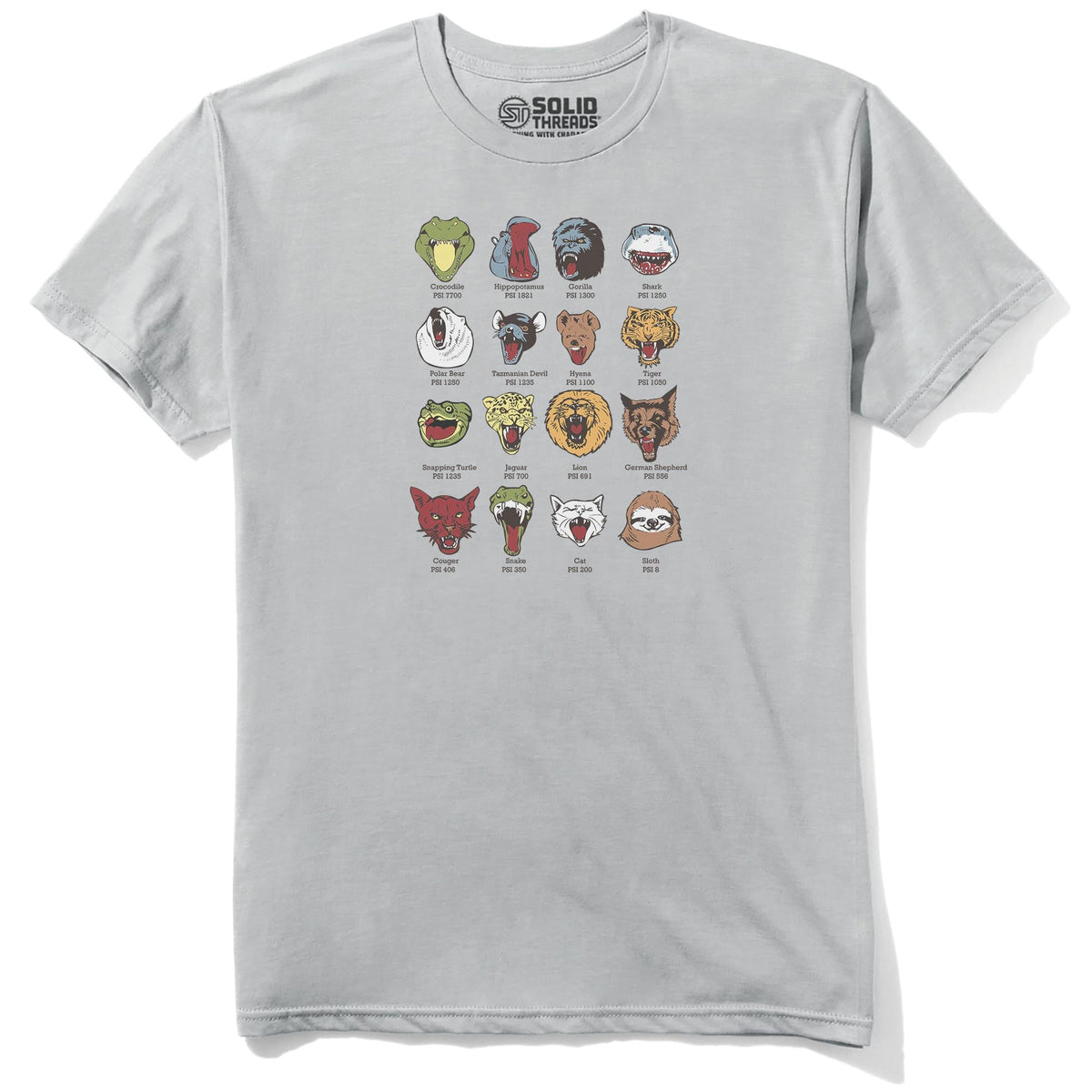 Know Your Chomps Cool Staple T-shirt in Silver - Front View