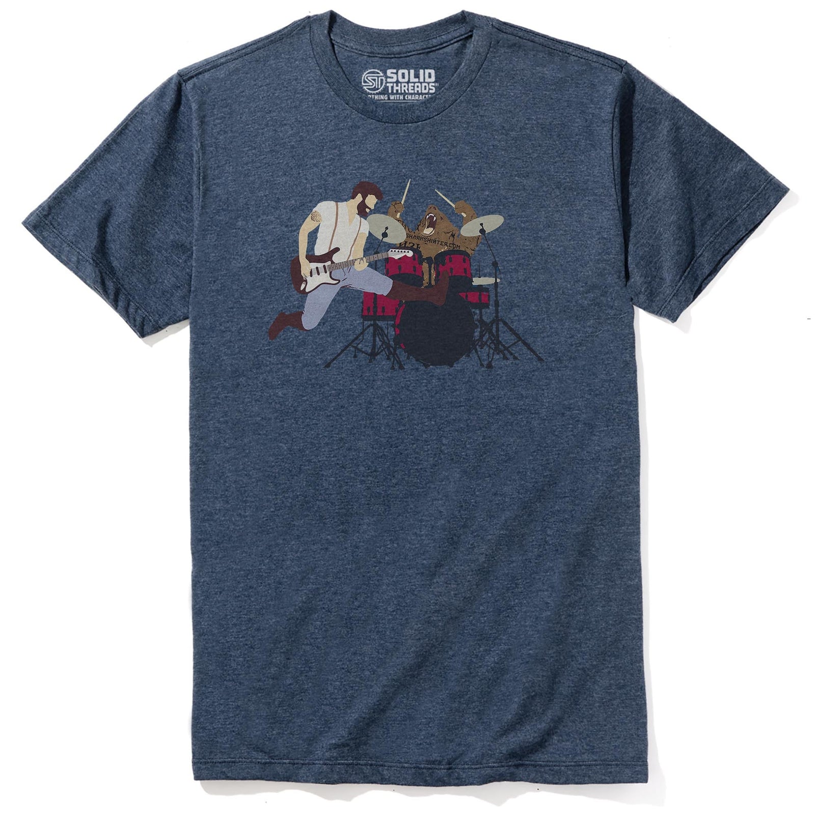 Rock Stars Cool Staple T-shirt in Navy Heather - Front View