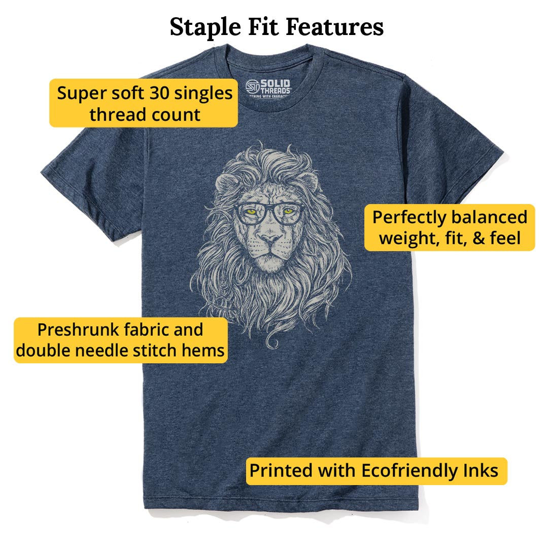 Wise Lion Artistic Staple T-shirt in Navy Heather - Fit Attributes