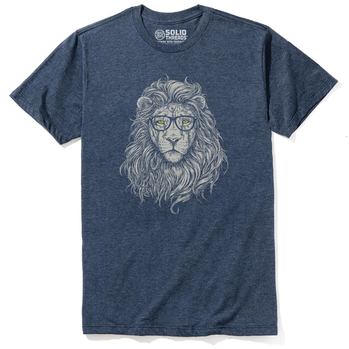 Wise Lion Artistic Staple T-shirt in Navy Heather - Front View