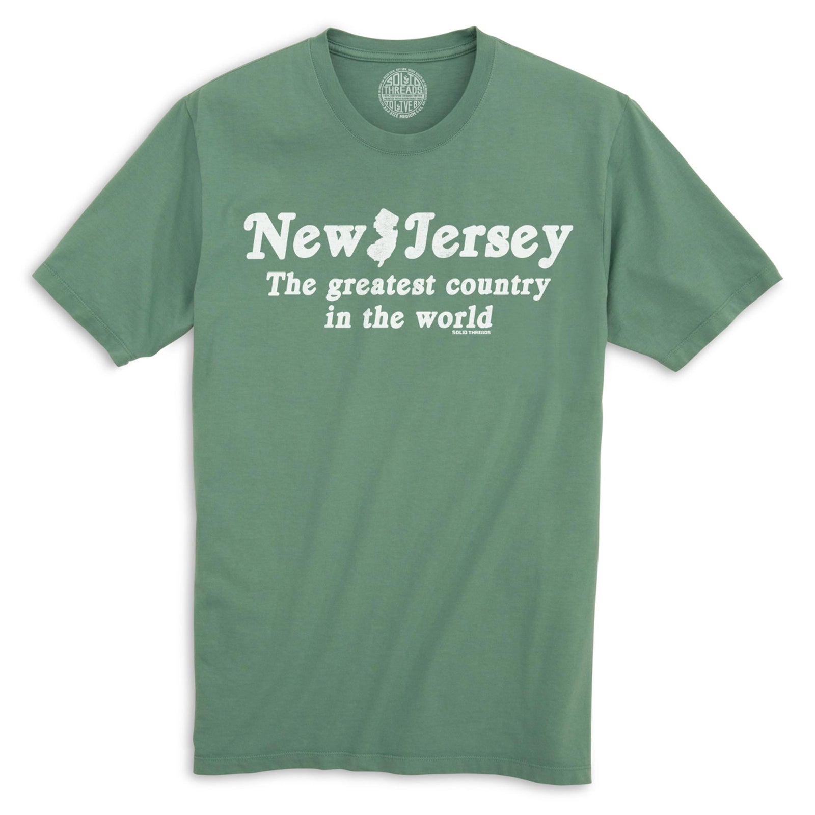 New Jersey The Greatest Country In The World Vintage Organic Cotton T-shirt | Funny Garden State  Tee | Solid Threads
