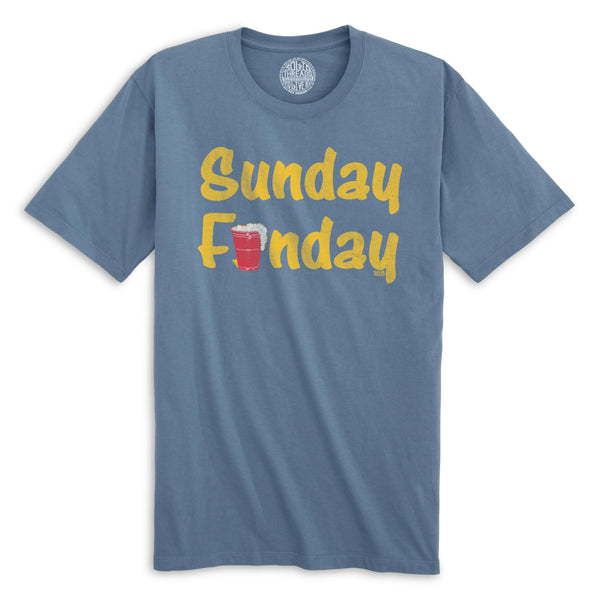 Sunday Funday Vintage Organic Cotton T-shirt | Funny Drinking Tee