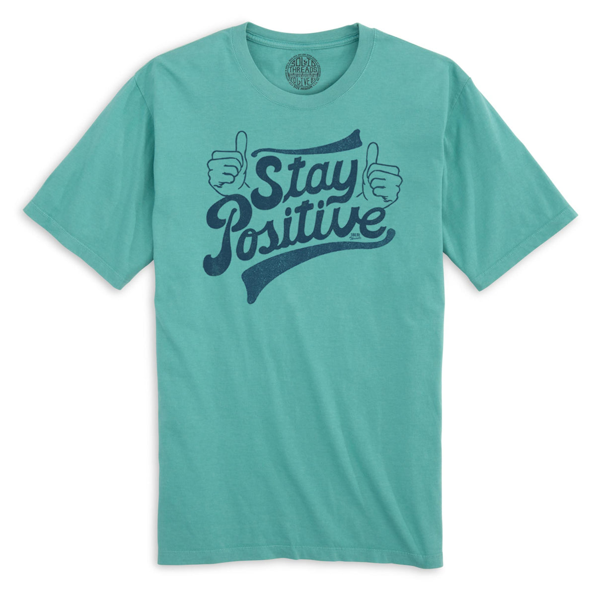 Stay Positive Cool Organic Cotton T-shirt | Retro Wholesome Happiness  Tee | Solid Threads