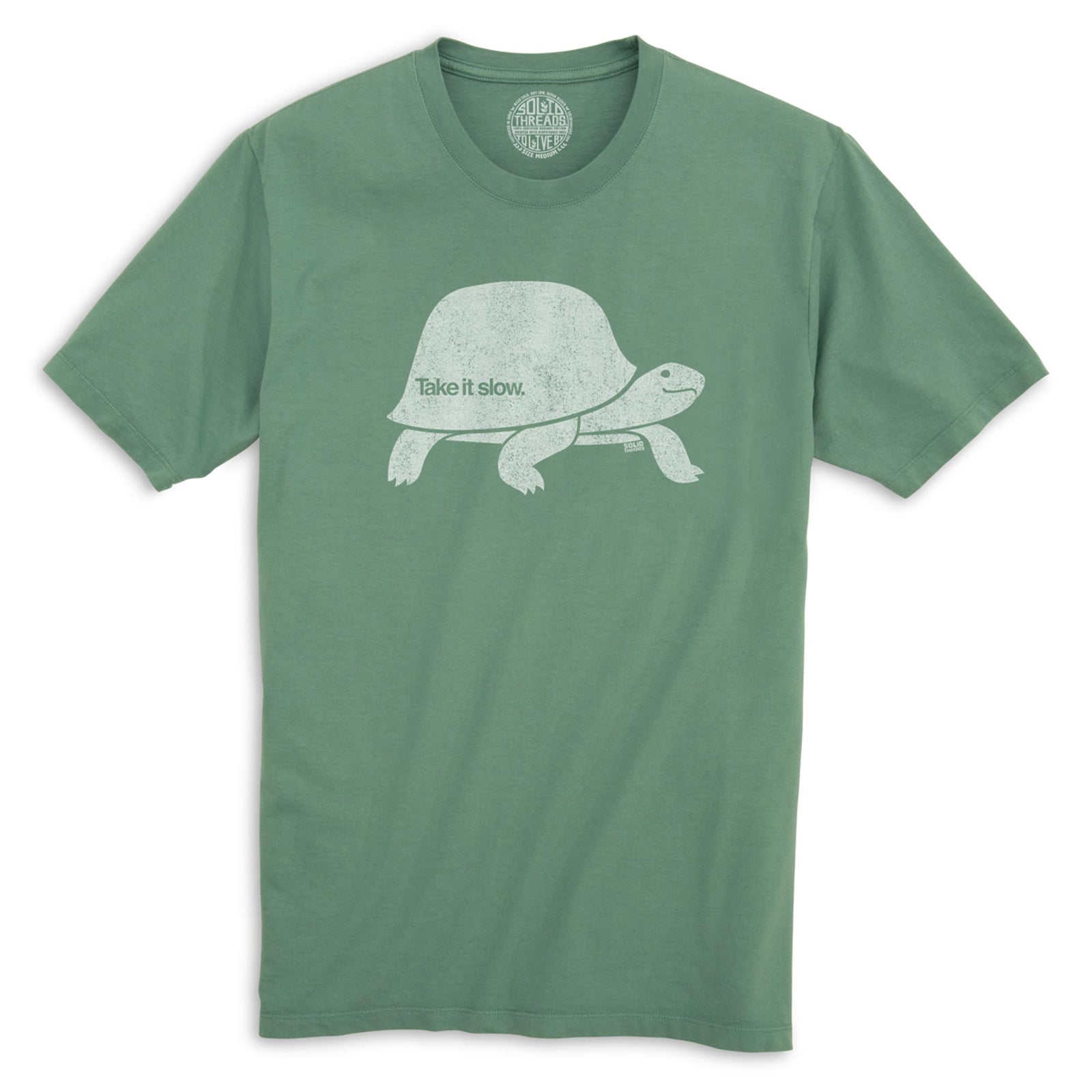 Take It Slow Vintage Organic Cotton T-shirt | Cool Turtle   Tee | Solid Threads