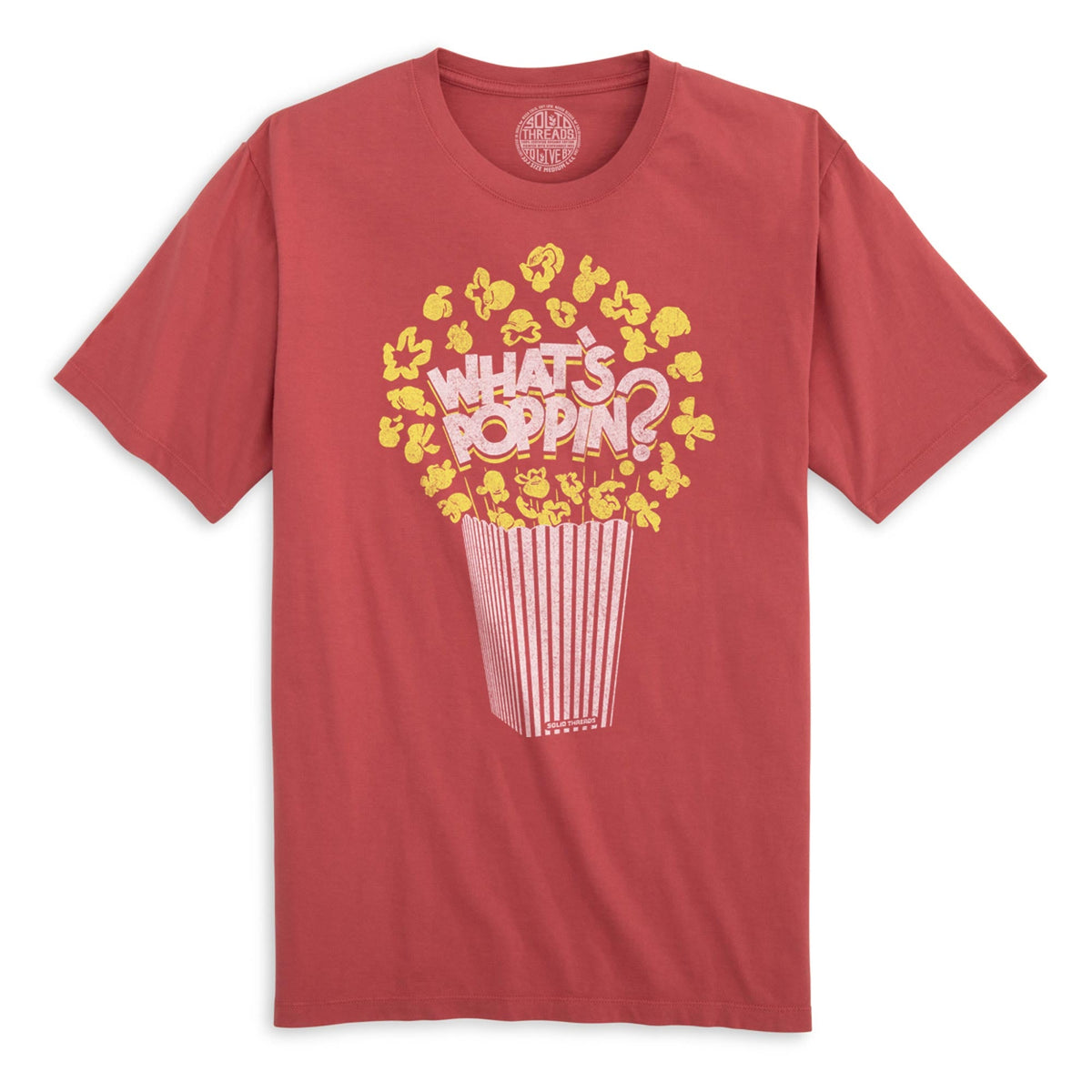 What&#39;s Poppin Funny Organic Cotton T-shirt | Vintage Movie Snack  Tee | Solid Threads