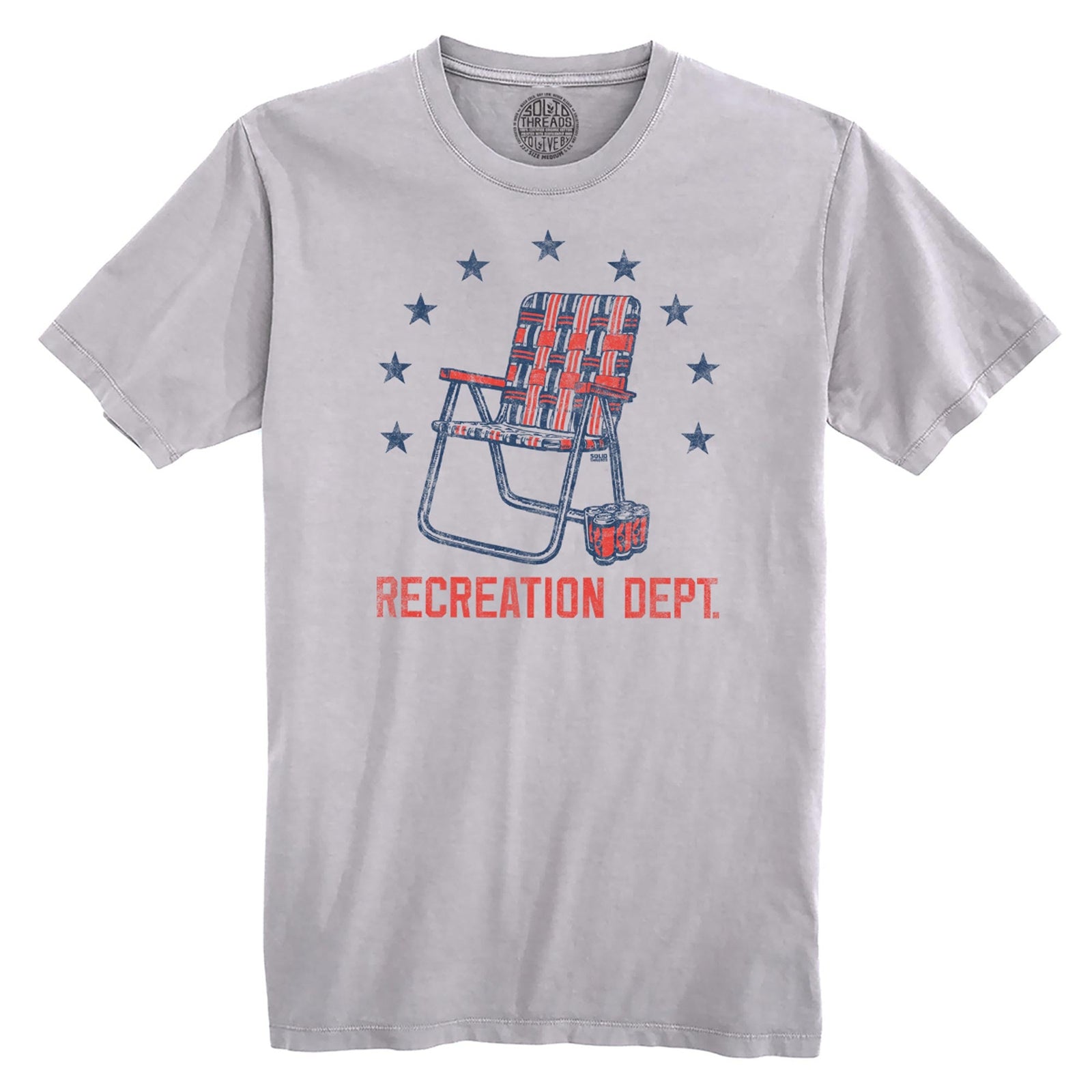 Recreation Department Retro Organic Cotton T-shirt | Vintage Drinking   Tee | Solid Threads