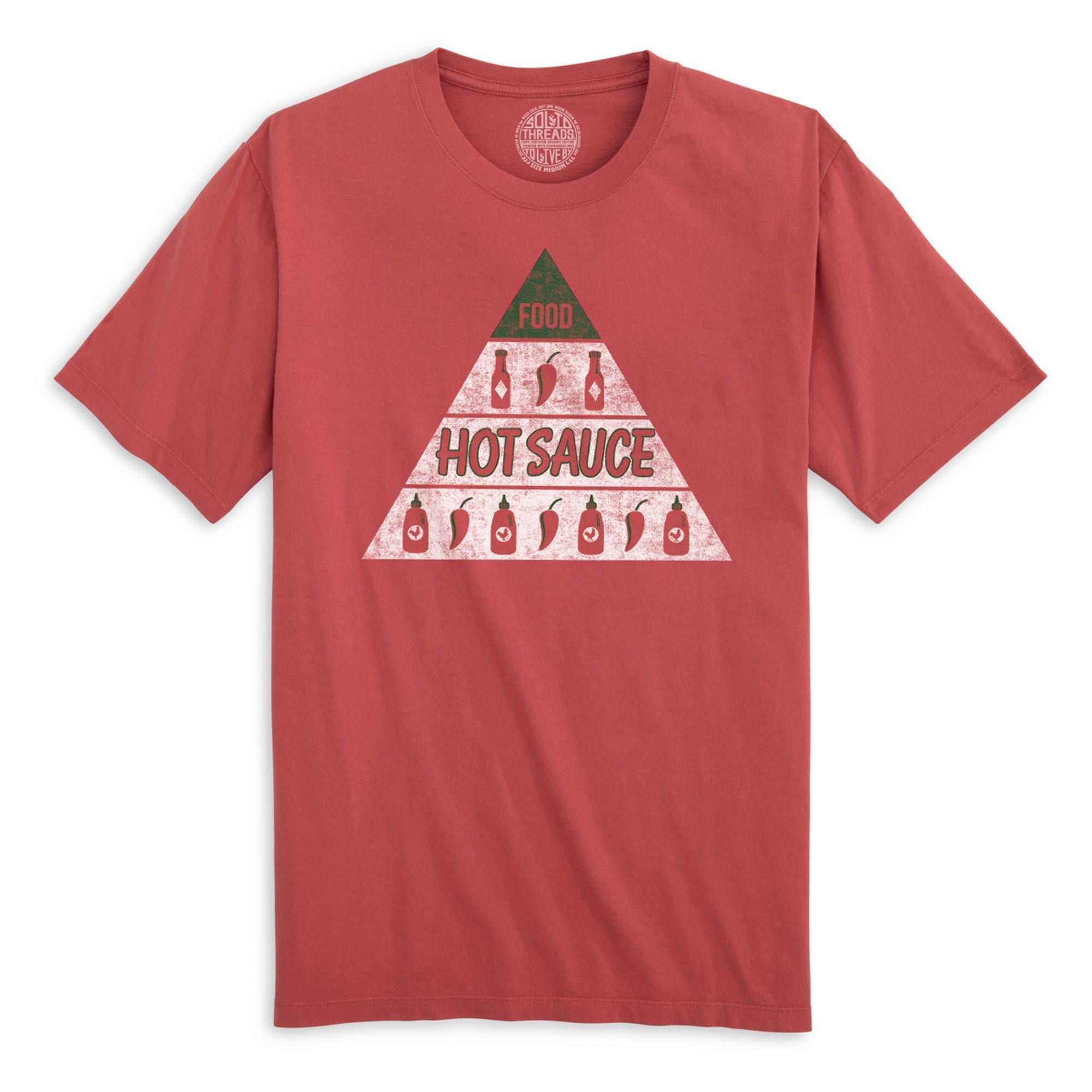 Hot Sauce Vintage Organic Cotton T-shirt | Cool Sriracha Tee Brick / X-Large Hot Sauce Vintage Organic Cotton T-shirt | Cool Sriracha Tee Brick / X-Large