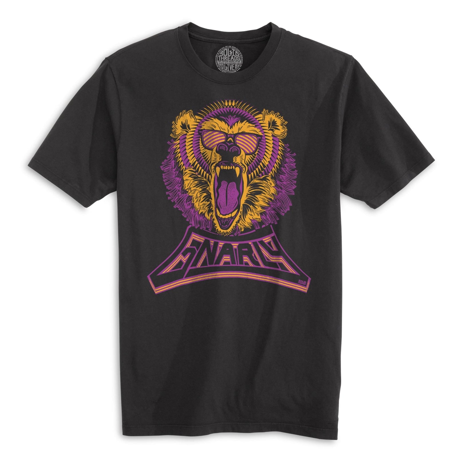 Gnarly Bear Cool Organic Cotton T-shirt | Vintage Skateboarder   Tee | Solid Threads