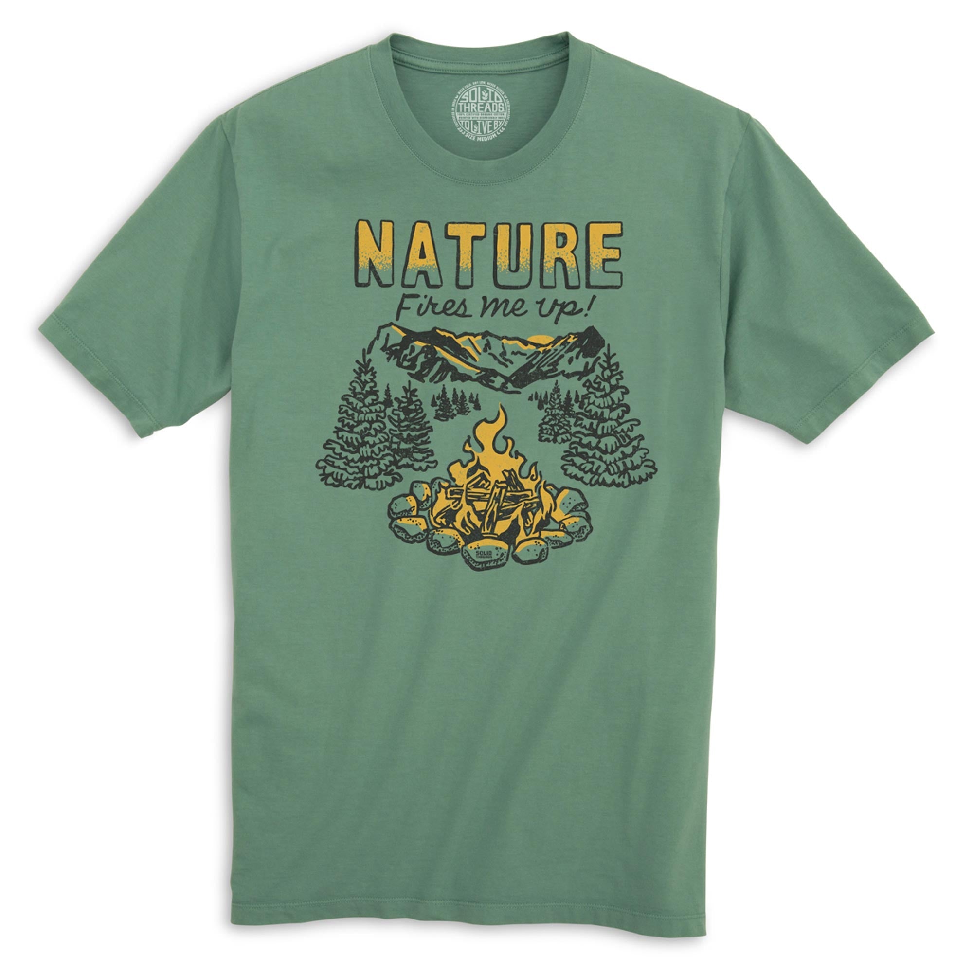 Nature Fires Me Up Vintage Organic Cotton T-shirt | Funny Camping   Tee | Solid Threads