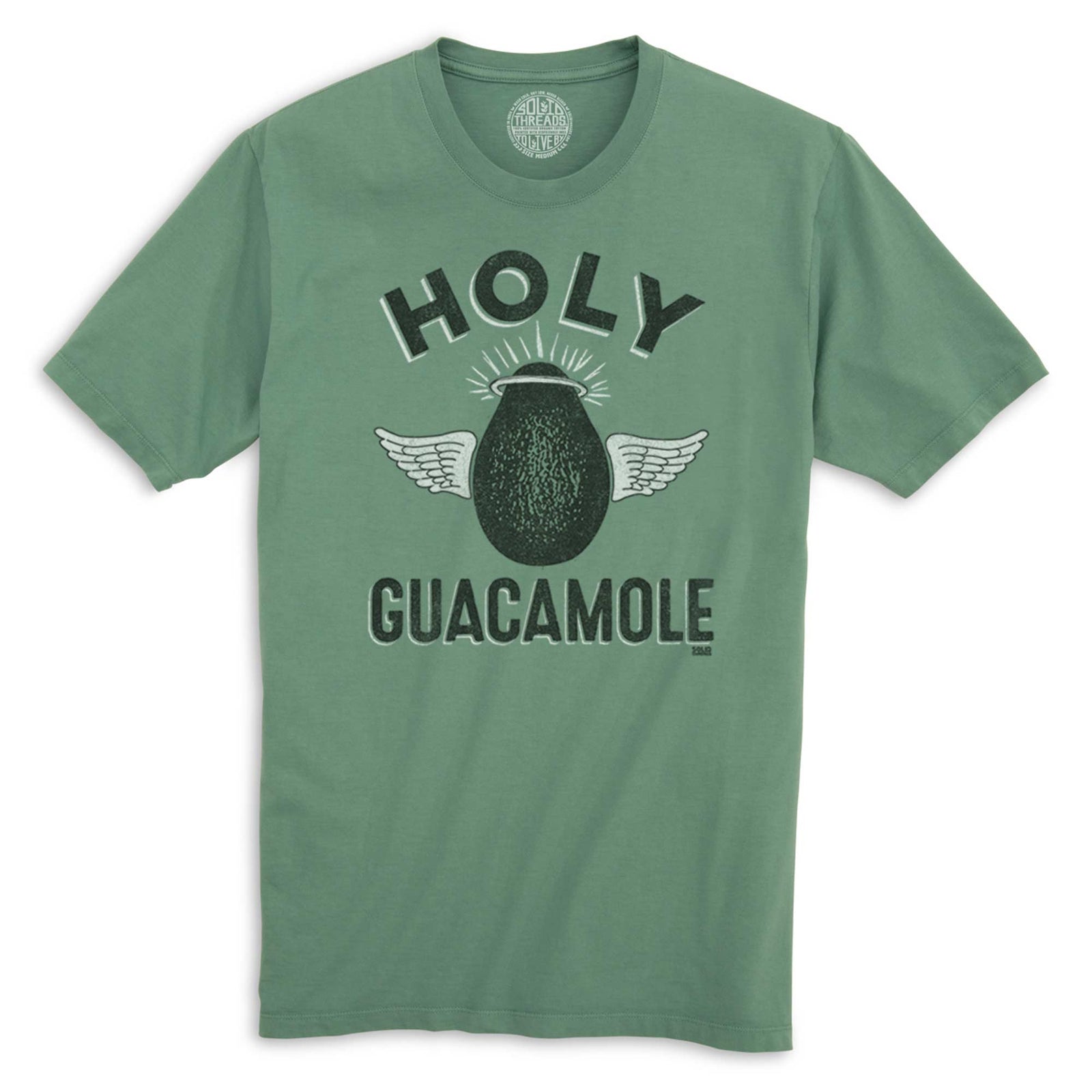 Holy Guacamole Vintage Organic Cotton T-shirt | Funny Avocado   Tee | Solid Threads