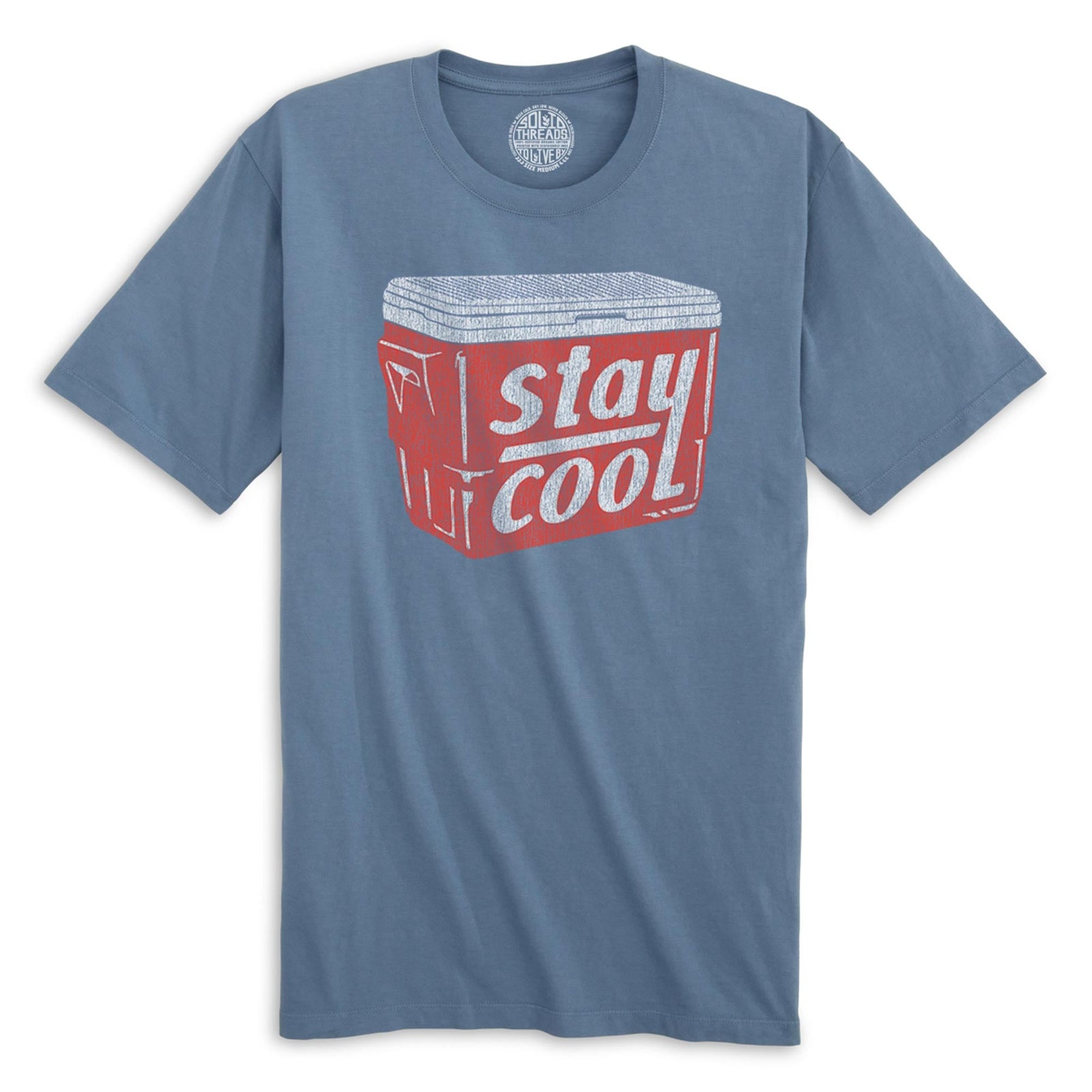 Stay Cool Vintage Organic Cotton T-shirt | Retro Summer Drinking  Tee | Solid Threads