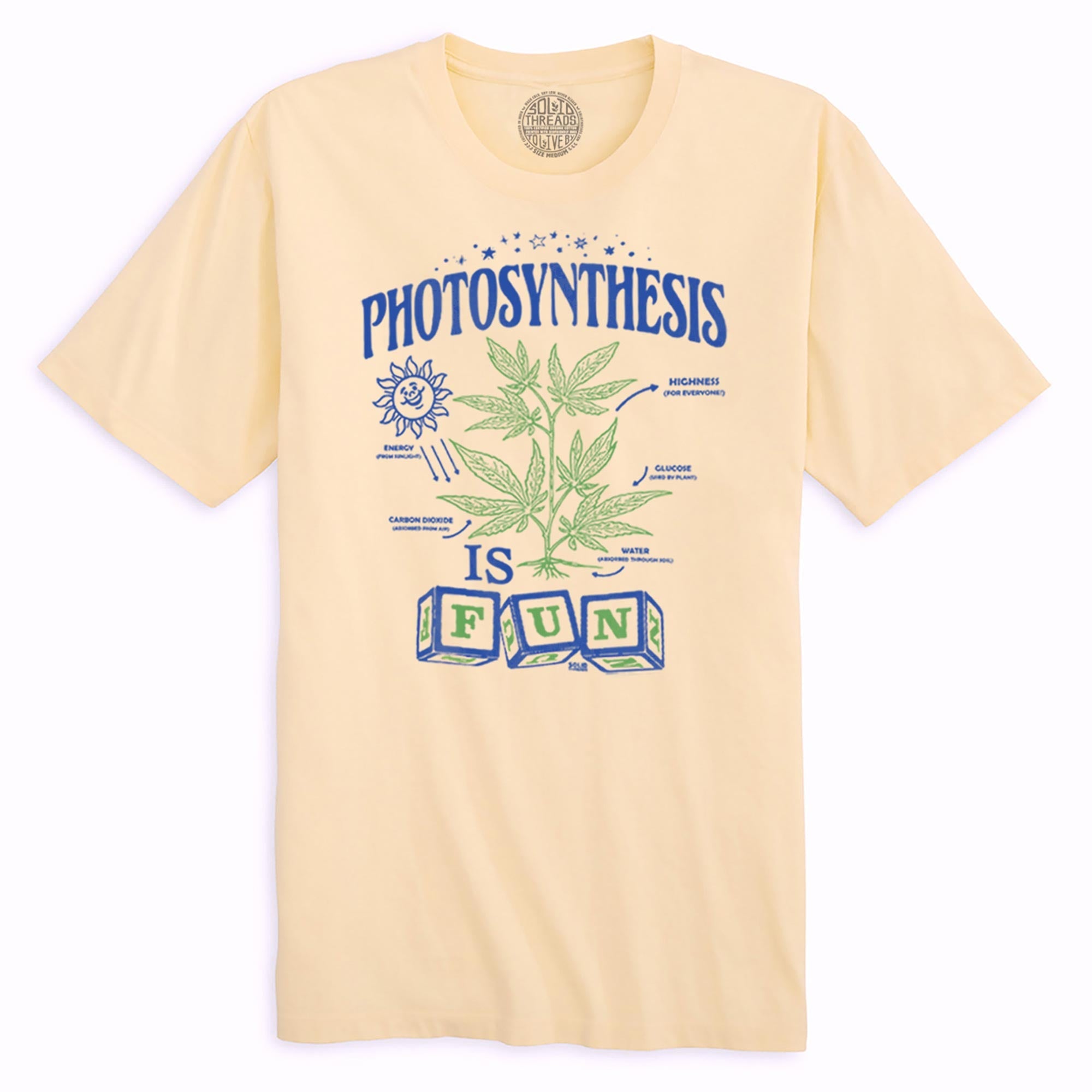 Photosynthesis Is Fun Vintage Organic Cotton T-shirt | Funny Marijuana   Tee | Solid Threads