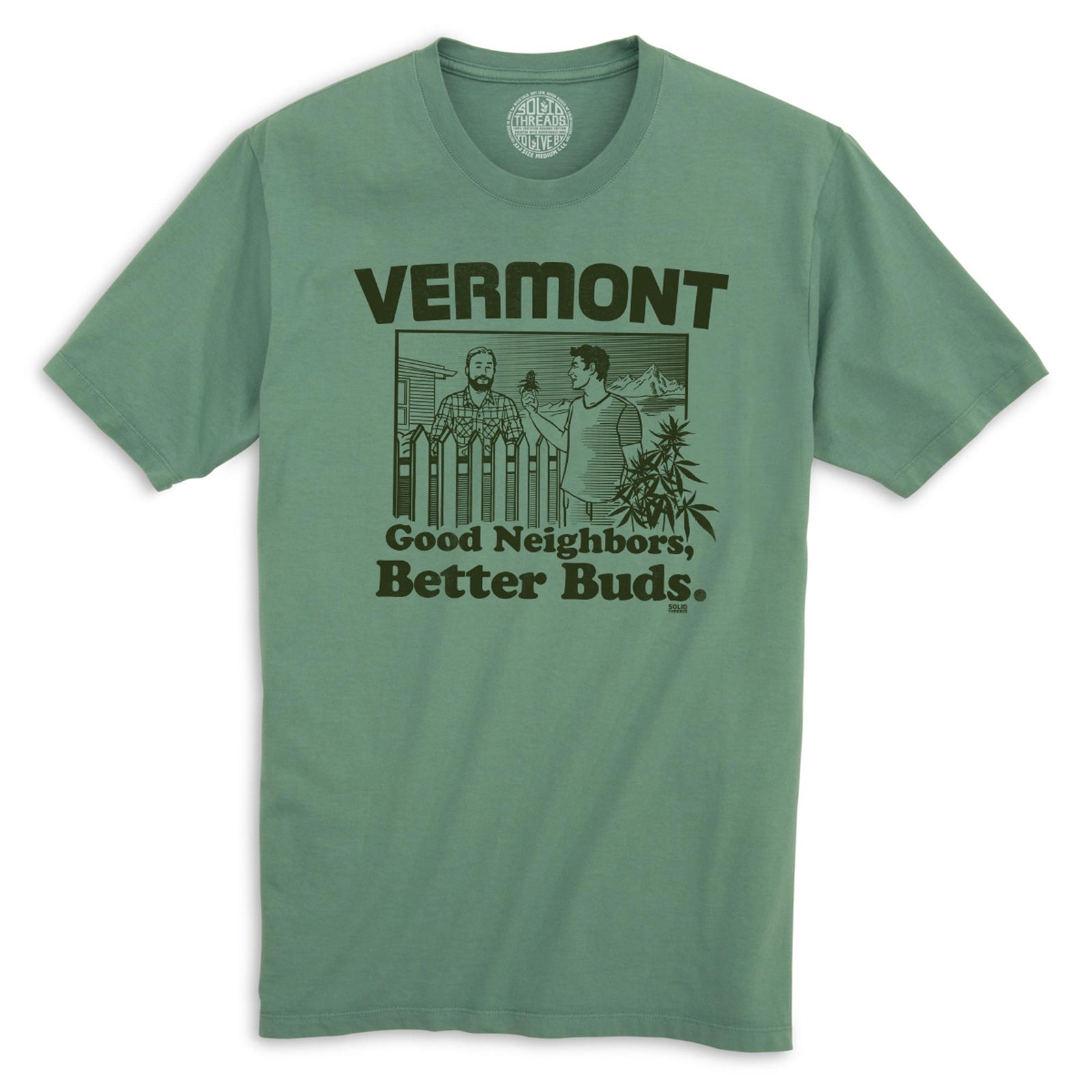 Vermont Better Buds Vintage Organic Cotton T-shirt | Funny Marijuana   Tee | Solid Threads