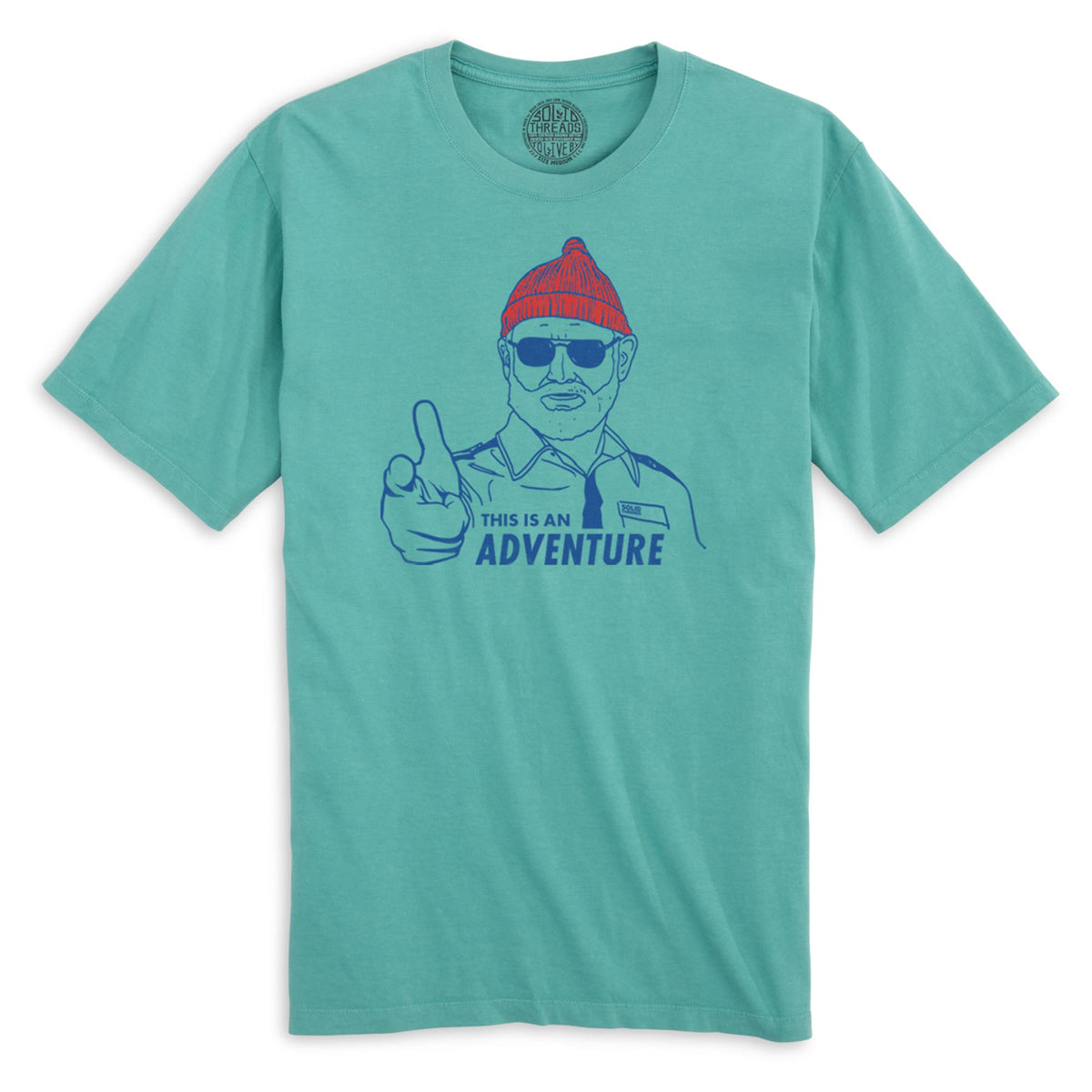 Steve Zissou This Is An Adventure Funny Organic Cotton T-shirt | Bill Murray   Tee | Solid Threads