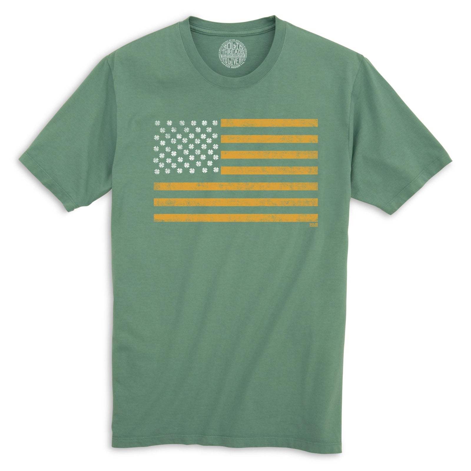 Irish American Vintage Organic Cotton T-shirt | Cool St Paddy's  Tee | Solid Threads
