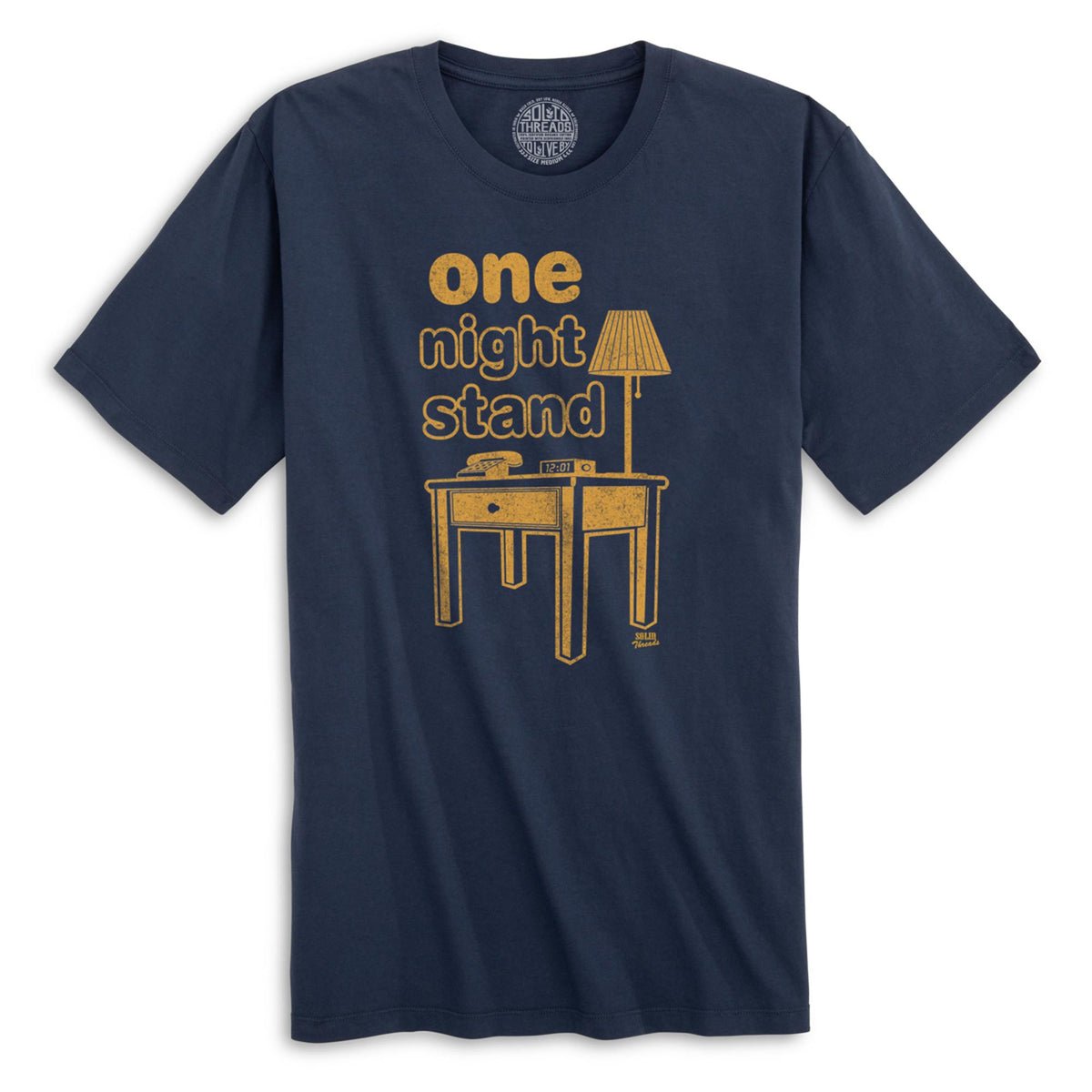 Men&#39;s One Night Stand Vintage Organic Cotton Graphic T-Shirt | Funny Playboy Tee | Solid Threads