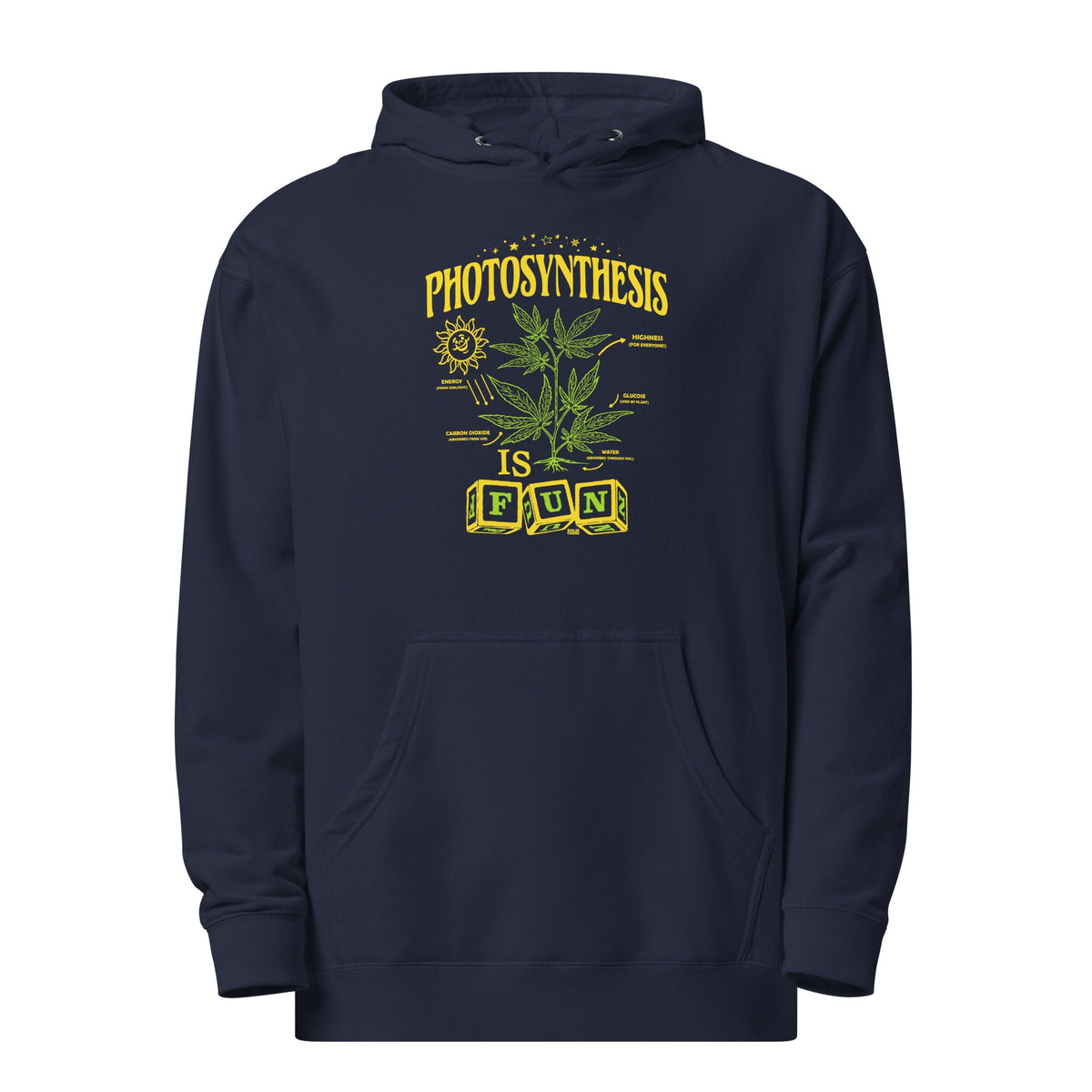 Photosynthesis is Fun Vintage Graphic Fleece | Funny Marijuana Triblend Midweight Hoodie | SOLID THREADS