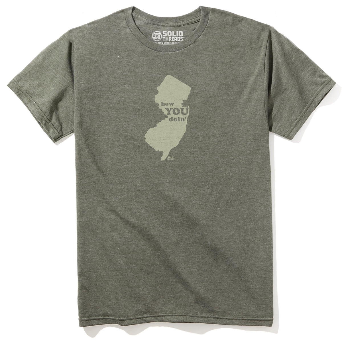 How You Doin' Vintage Staple T-shirt in Olive Heather - Front View