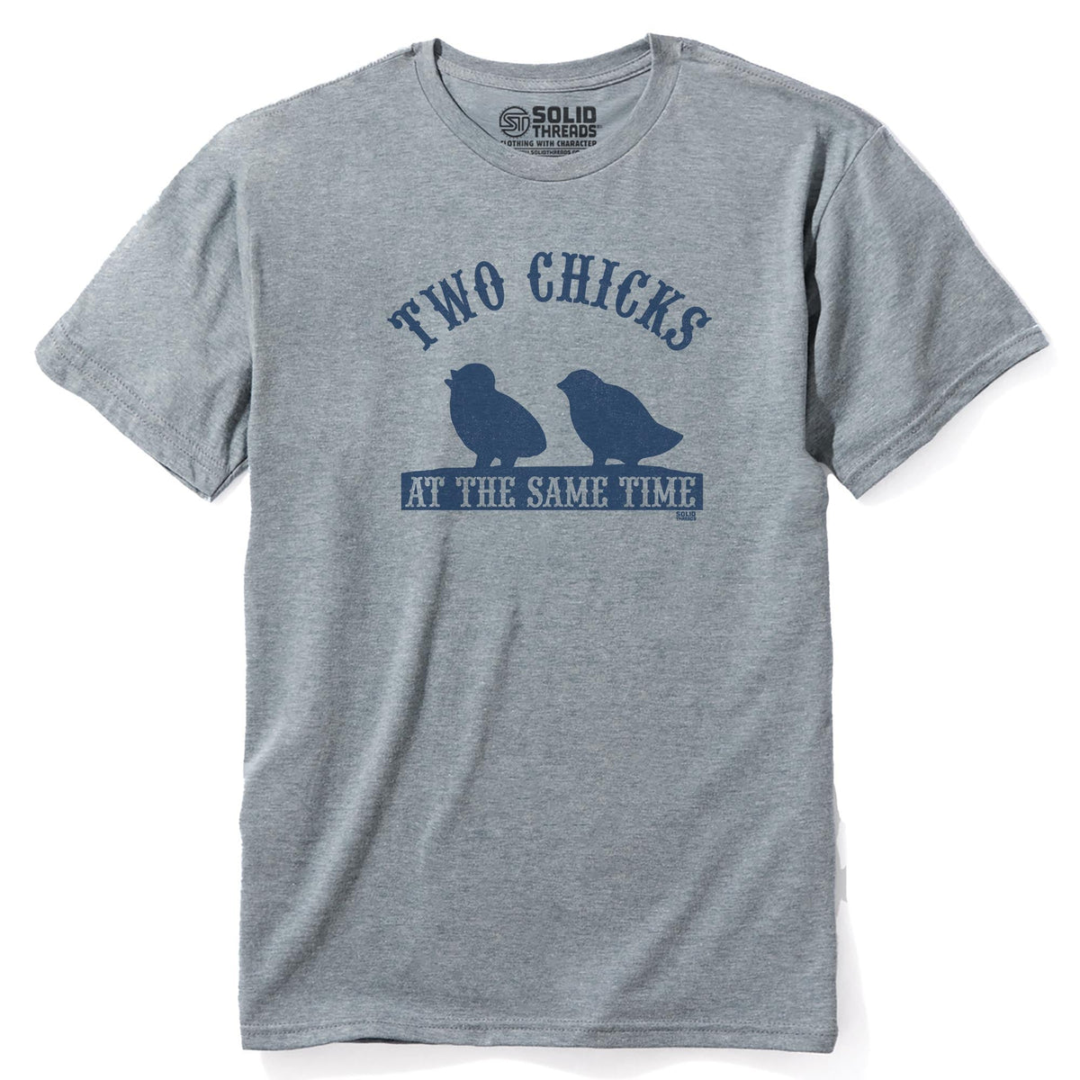 Two Chicks At The Same Time Vintage Staple T-shirt in Ash Heather - Front View