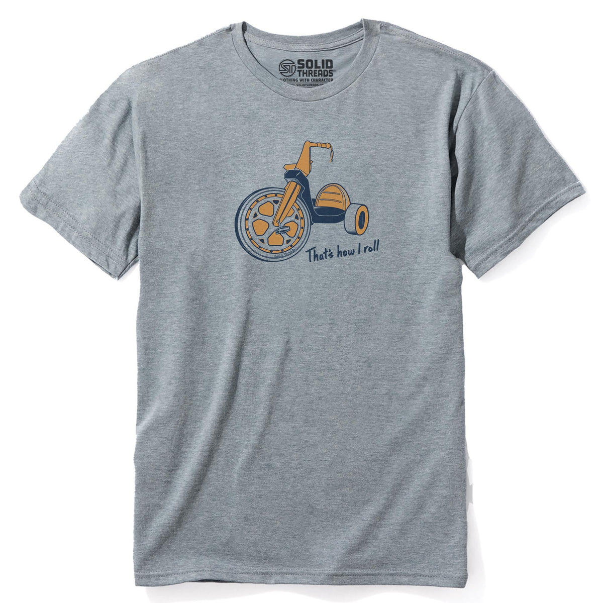 That's How I Roll Funny Staple T-shirt in Ash Heather - Front View