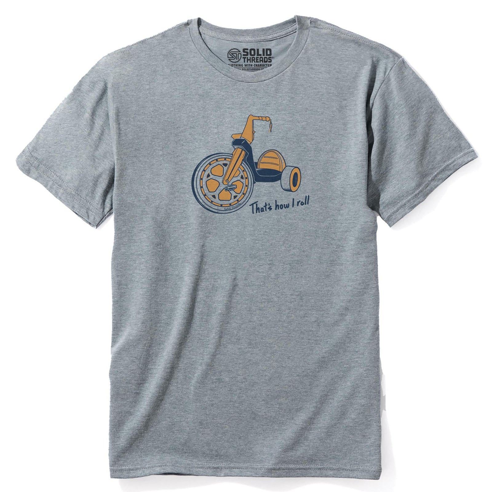 That's How I Roll Funny Staple T-shirt in Ash Heather - Front View