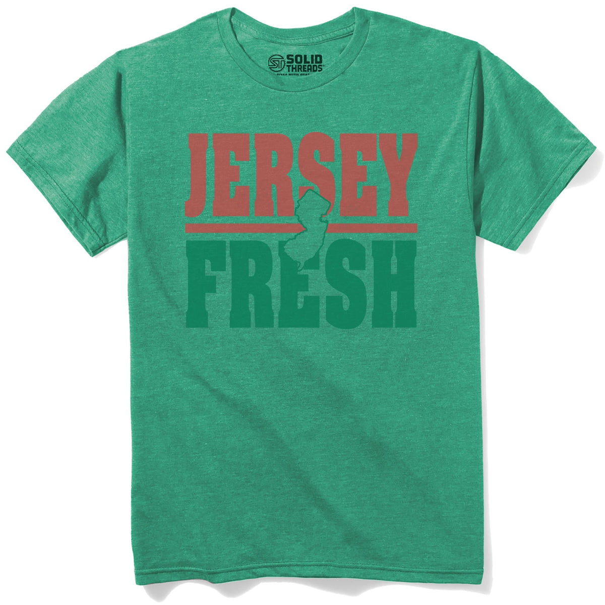 Jersey Fresh Vintage Staple T-shirt in Kelly Heather - Front View