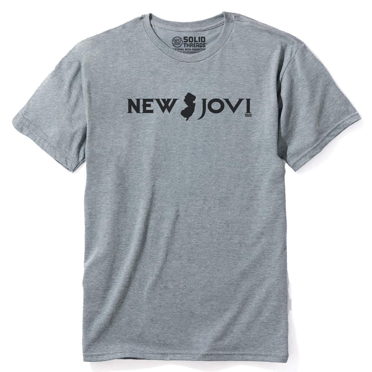 New Jovi Funny Staple T-shirt in Ash Heather - Front View