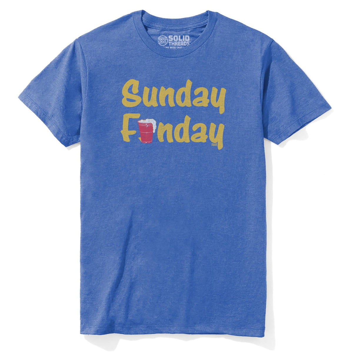 Sunday Funday Vintage Staple T-shirt in Royal Heather - Front View