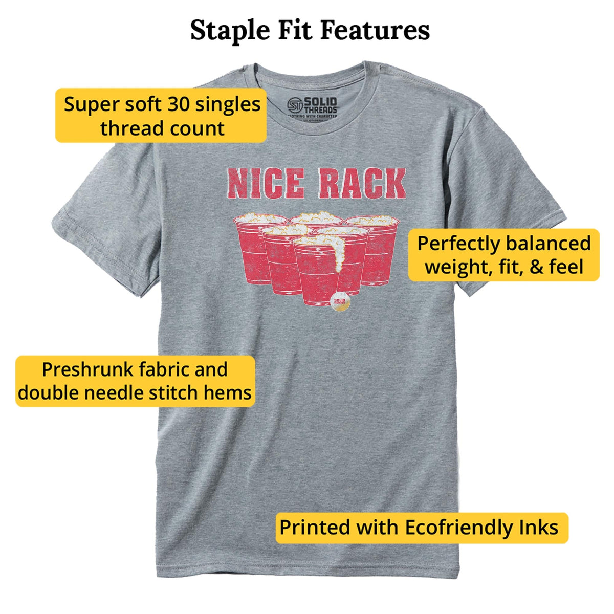 Nice Rack Vintage Staple T-shirt in Ash Heather - Fit Attributes