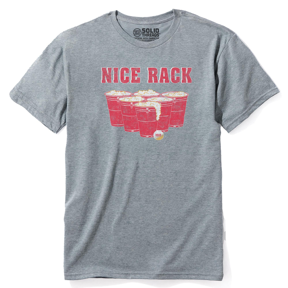Nice Rack Vintage Staple T-shirt in Ash Heather - Front View