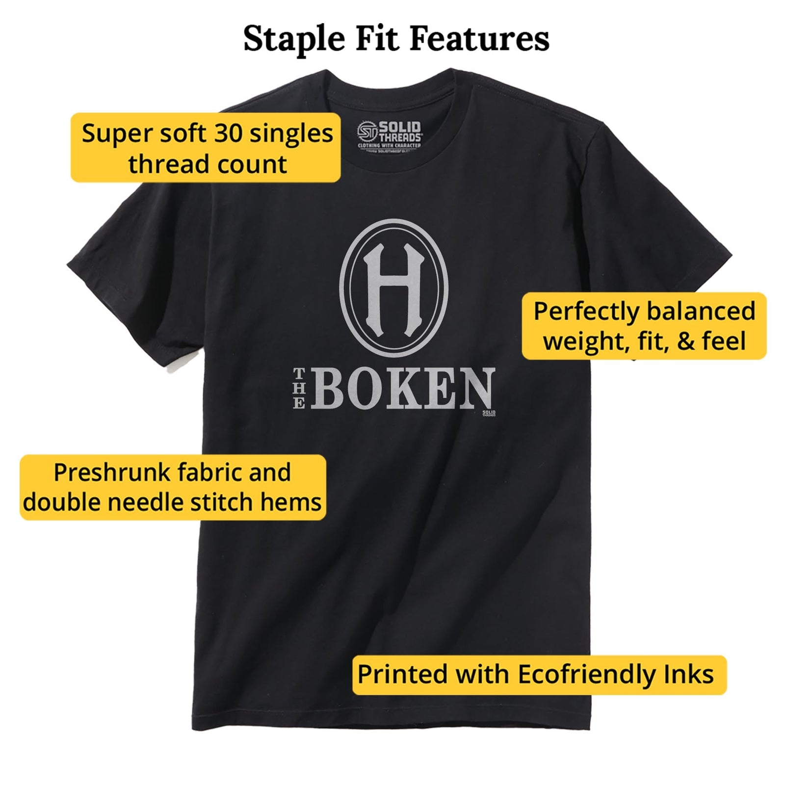The Boken Cool Staple T-shirt in Black - Fit Attributes
