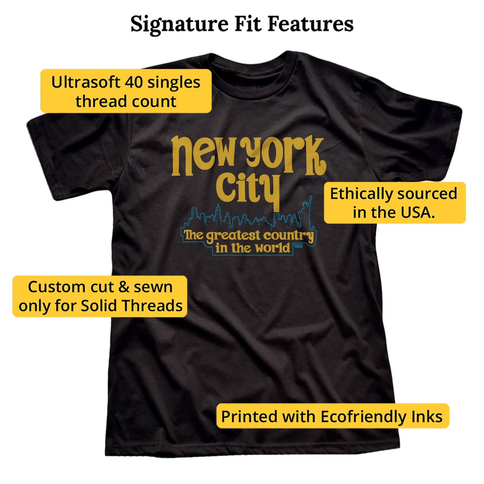 Vintage New York City The Greatest Country In The World Signature