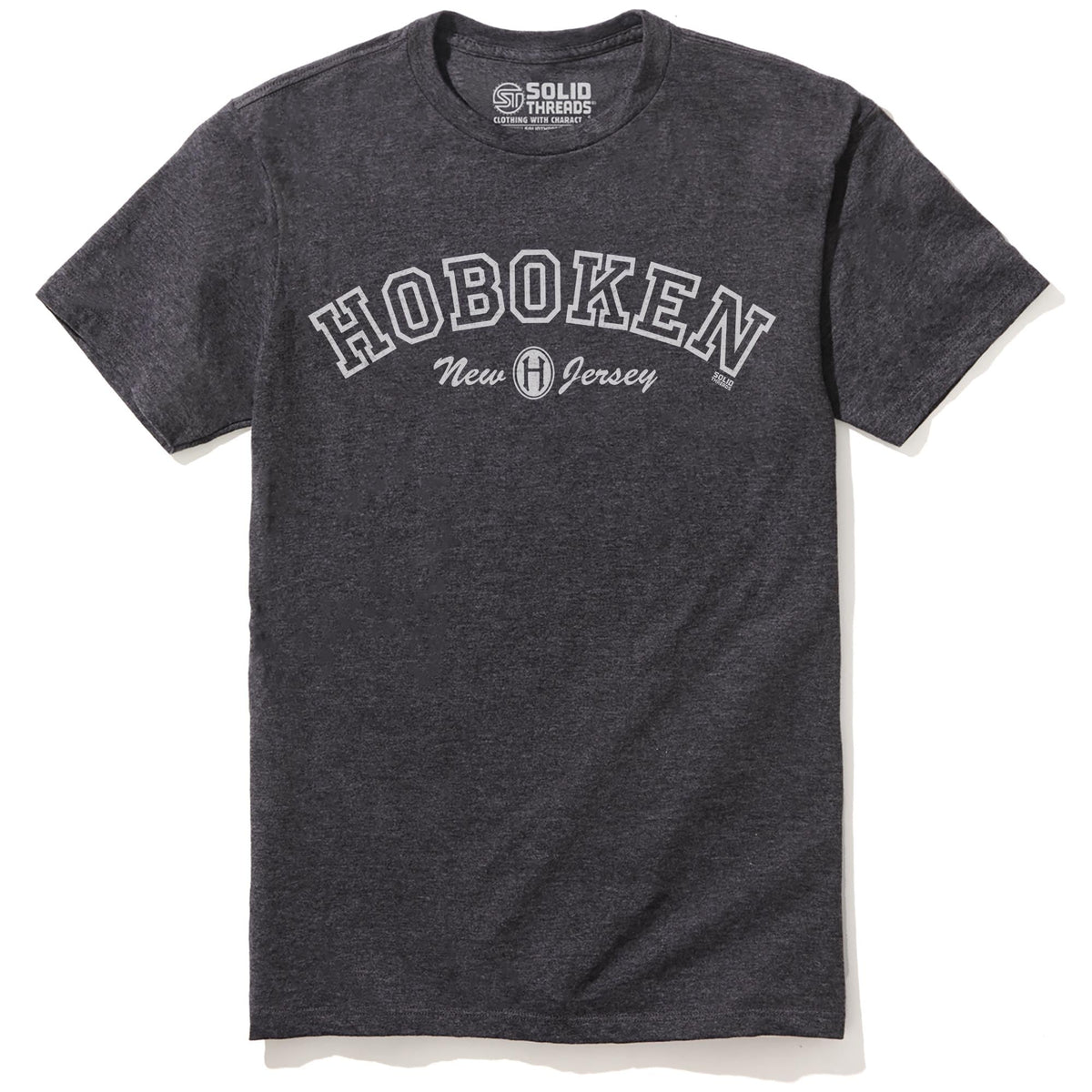 Hoboken Collegiate Cool Staple T-shirt in Charcoal Heather - Front View