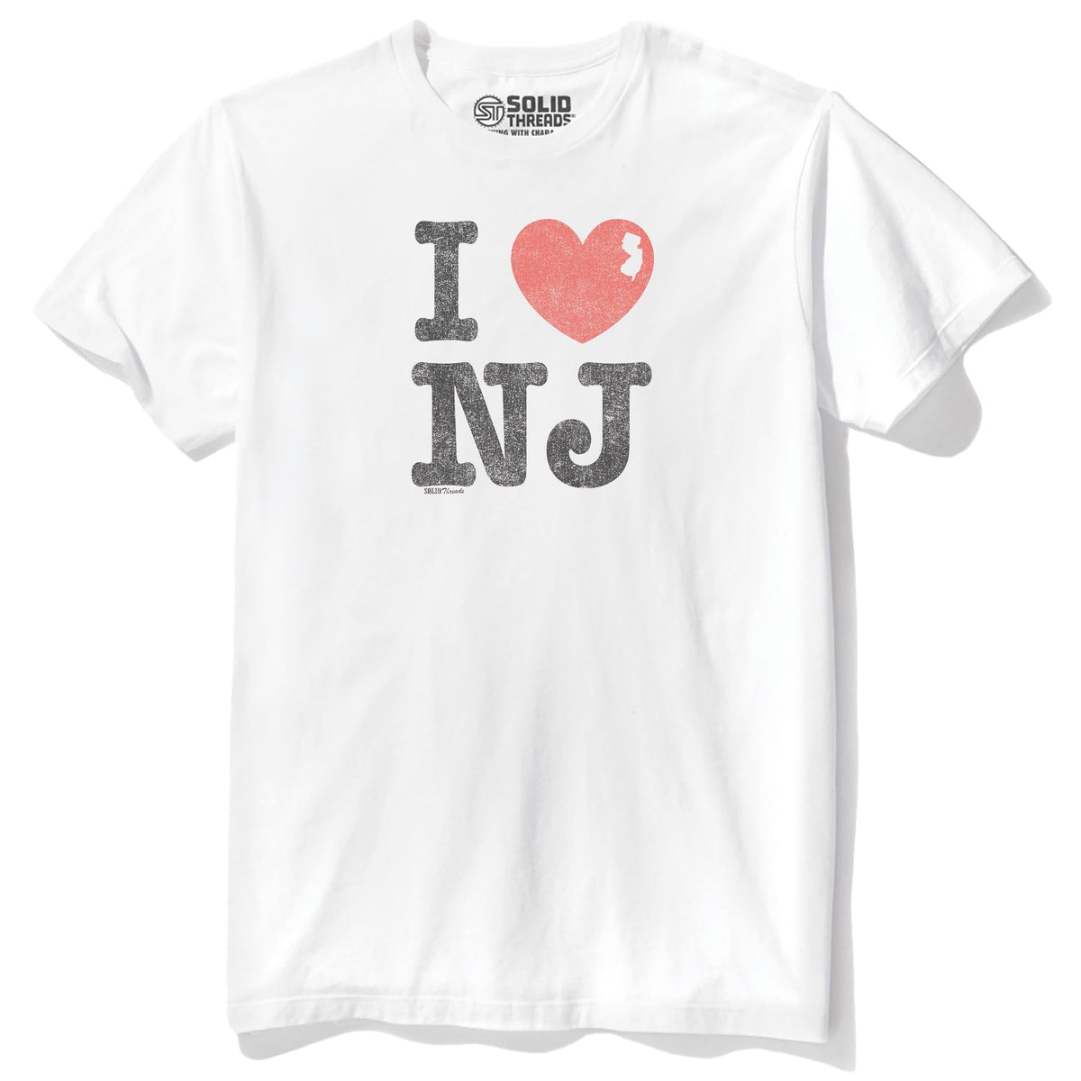 I Heart Nj Vintage Staple T-shirt in White - Front View