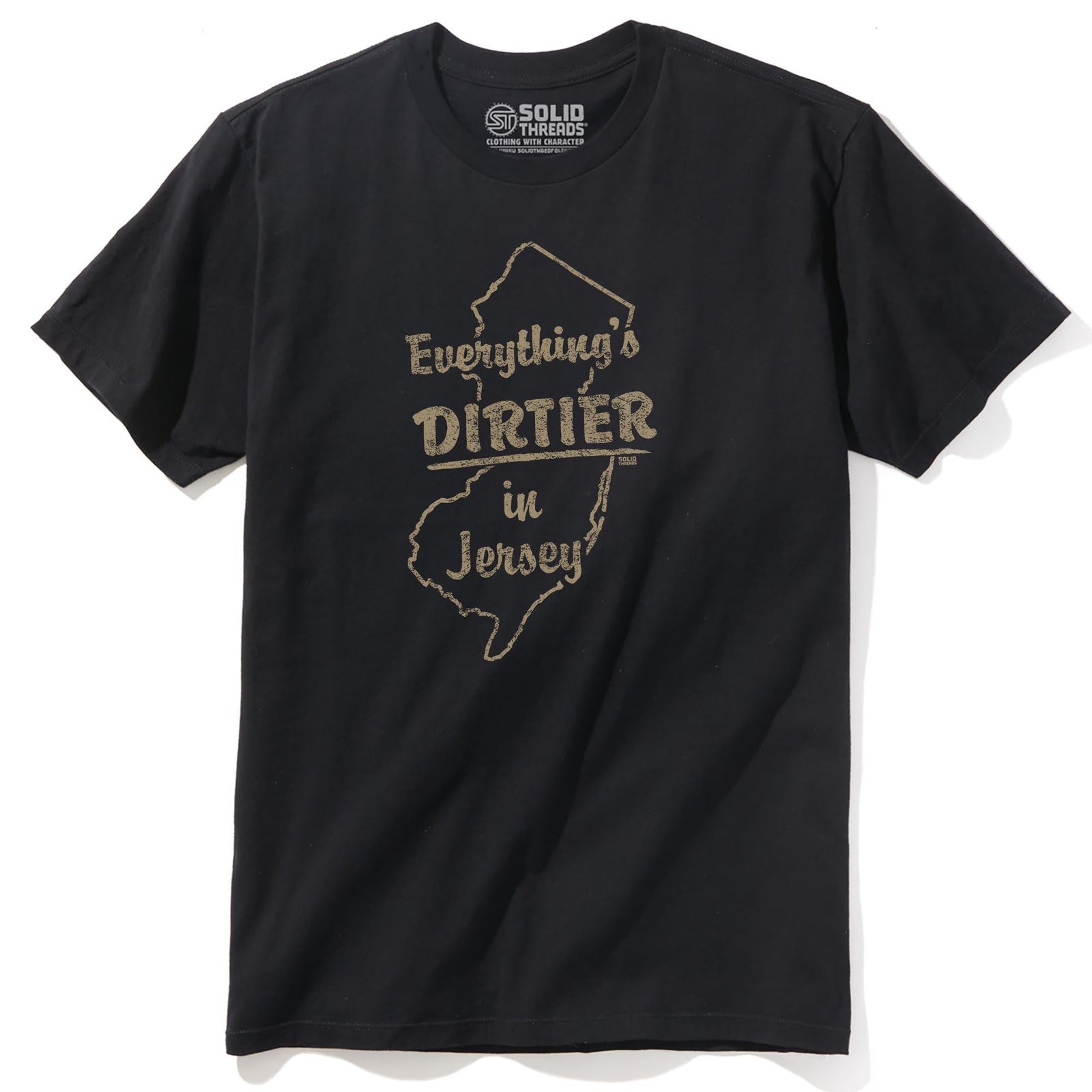 Everything's Dirtier In Jersey Vintage Staple T-shirt in Black - Front View