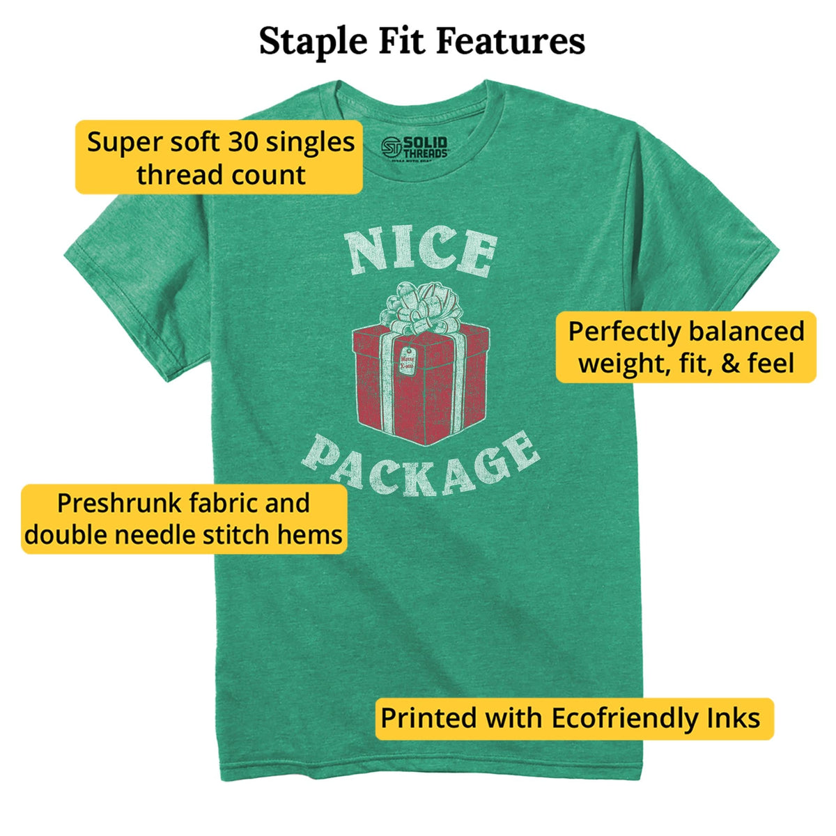 Nice Package Vintage Staple T-shirt in Kelly Heather - Fit Attributes