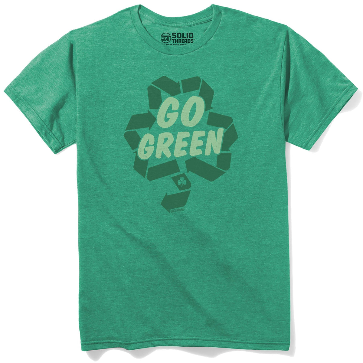 Go Green Cool Staple T-shirt in Kelly Heather - Front View