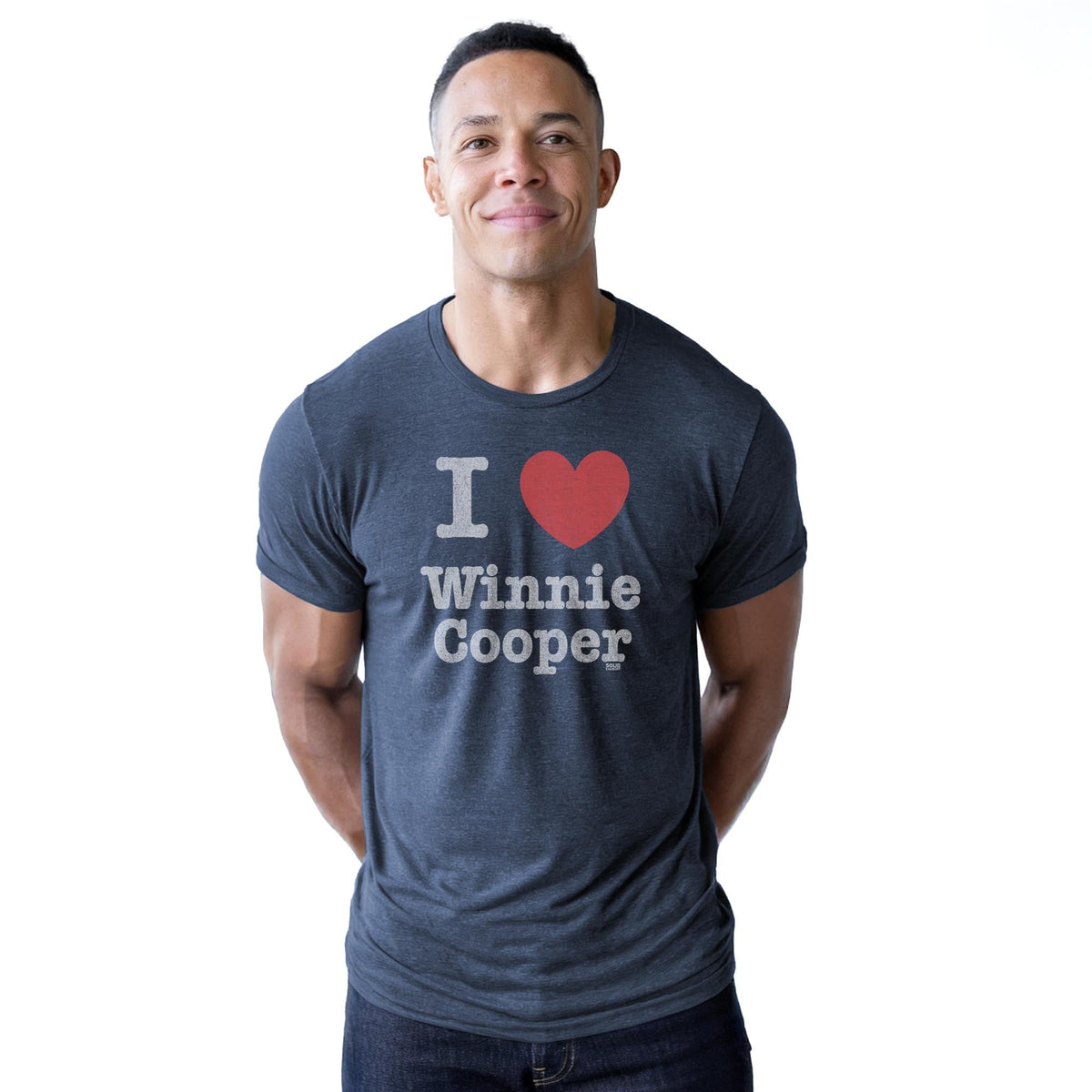 Winnie Cooper Cool Staple T-shirt in Navy Heather On Model - Front View