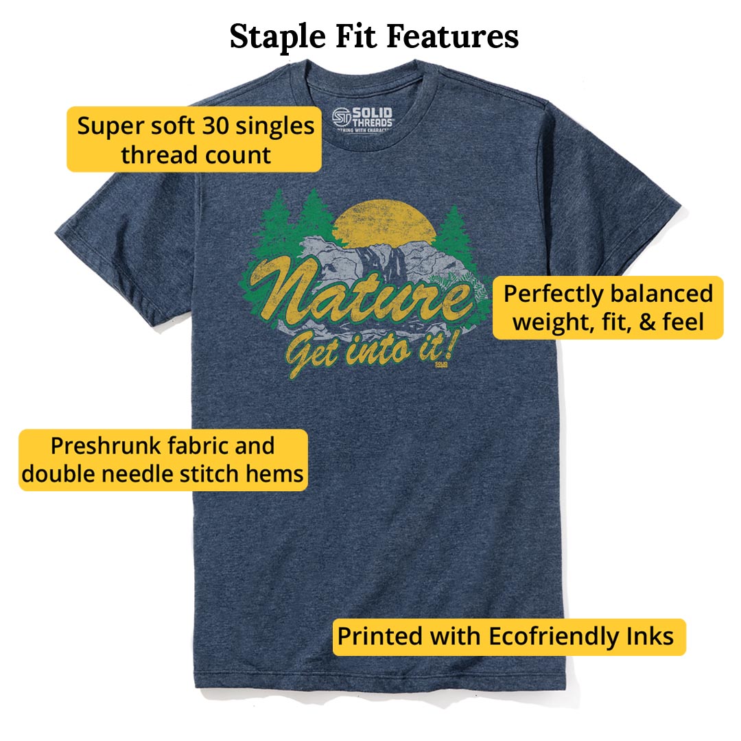 Nature Get Into It Cool Staple T-shirt in Navy Heather - Fit Attributes