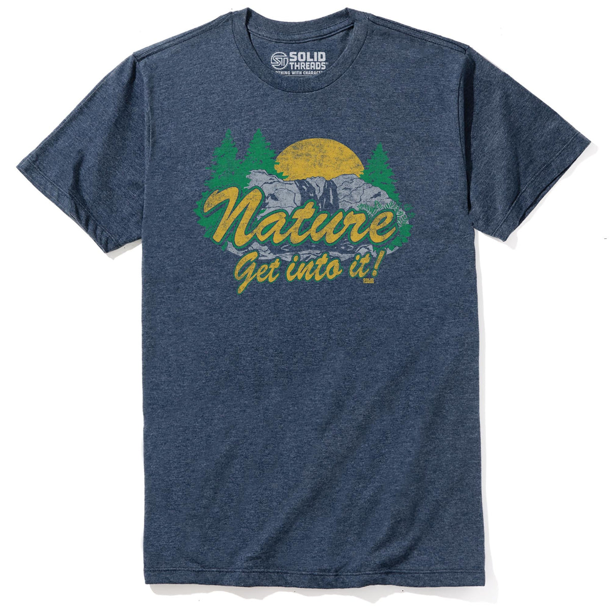 Nature Get Into It Cool Staple T-shirt in Navy Heather - Front View