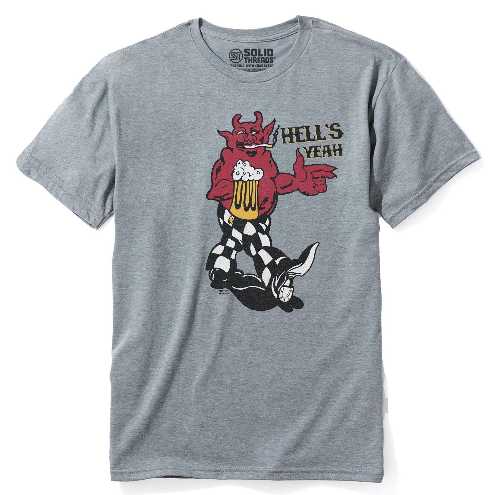 Hells Yeah Vintage Staple T-shirt in Ash Heather - Front View