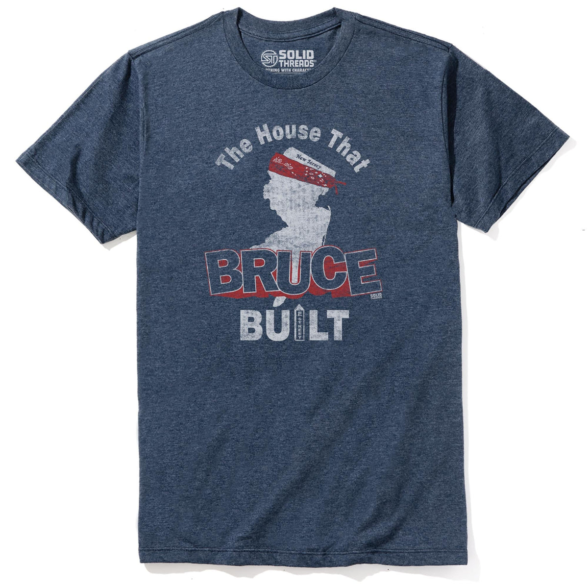 The House That Bruce Built Vintage Staple T-shirt in Navy Heather - Front View