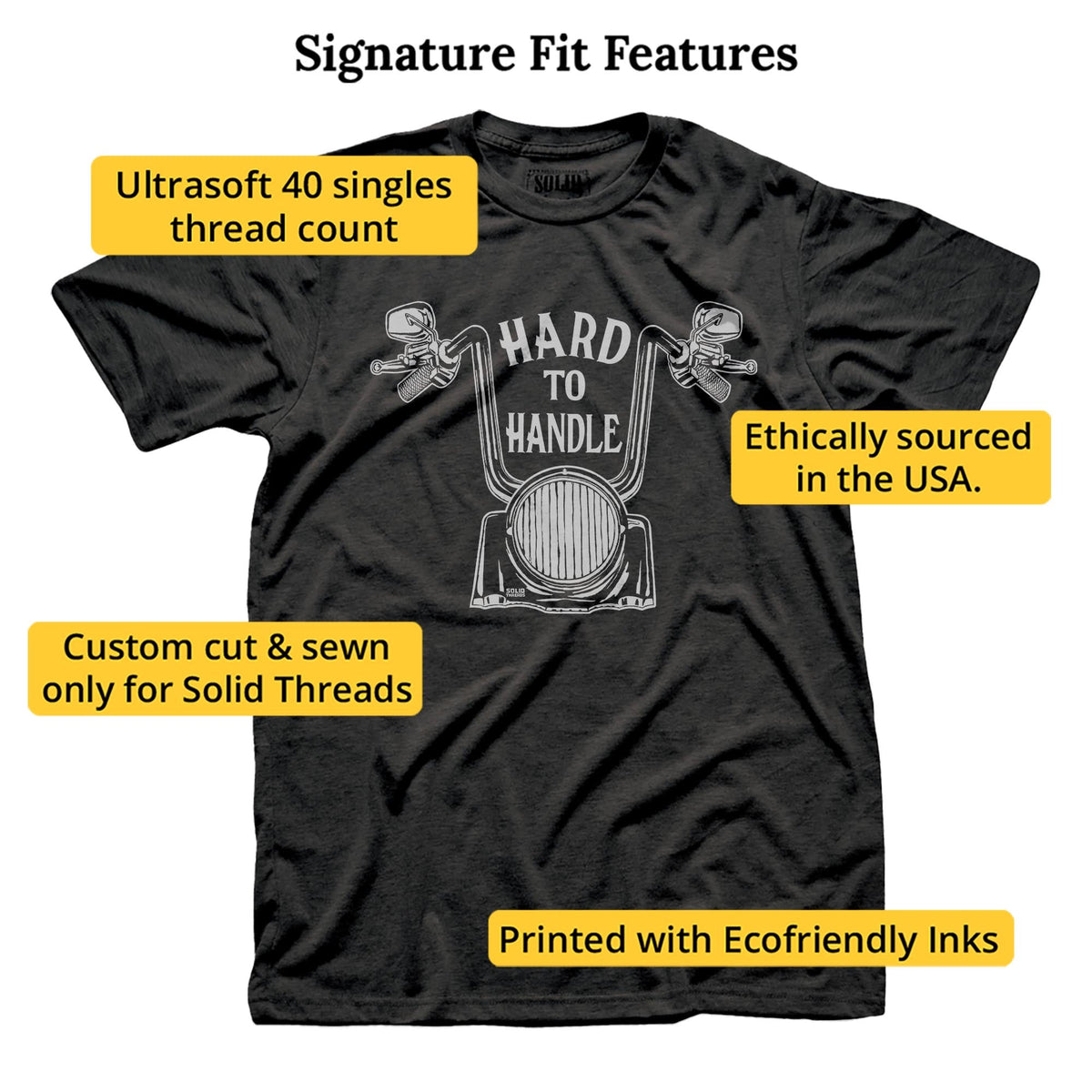 Hard To Handle Cool Signature T-shirt in Dark Charcoal - Fit Attributes