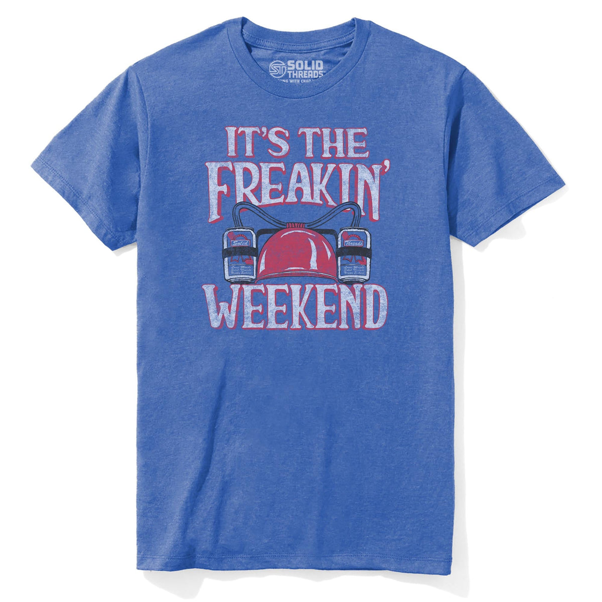 It's The Freakin Weekend Vintage Staple T-shirt in Royal Heather - Front View